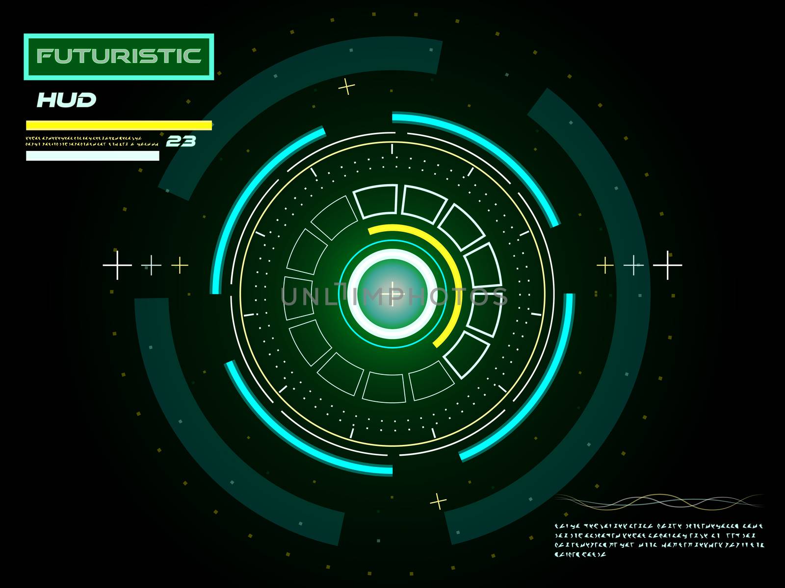 Abstract future, concept vector futuristic blue virtual graphic touch user interface HUD, raster version