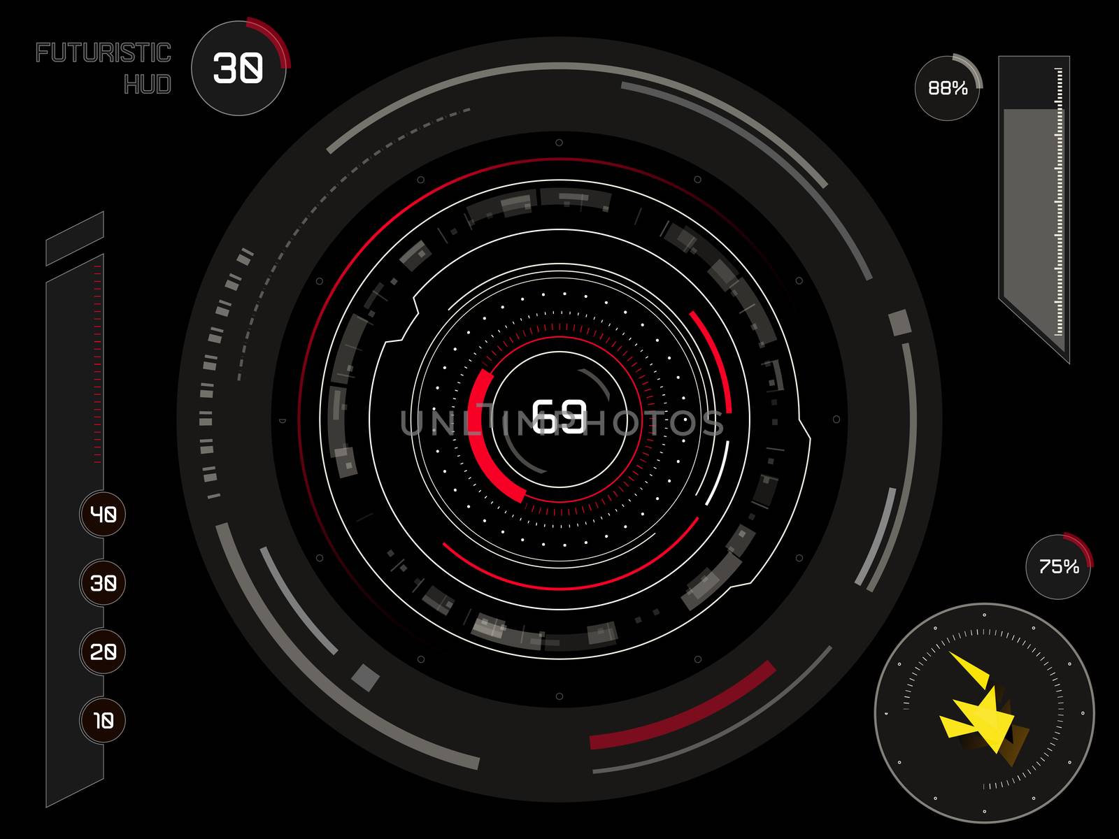 Futuristic touch screen user interface HUD by clusterx