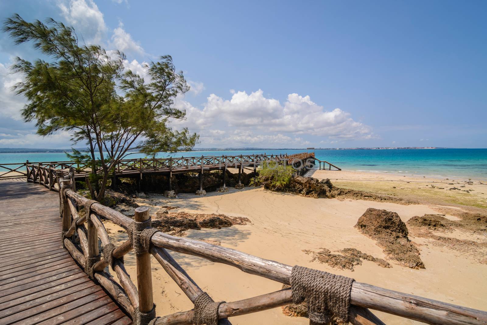 a nice view of prison island beach in zanzibar,Tanzania.