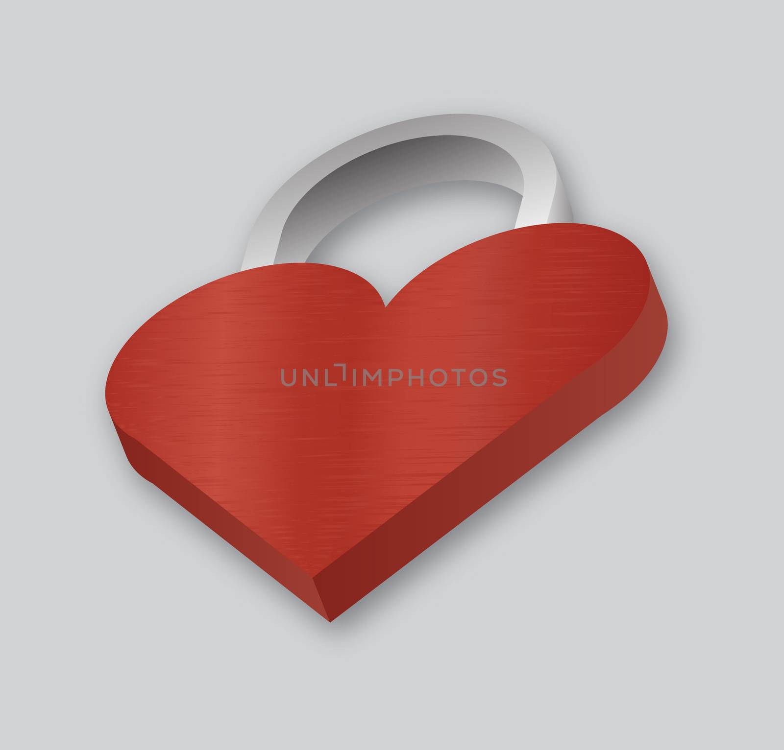 Red heart real padlock vector illustration