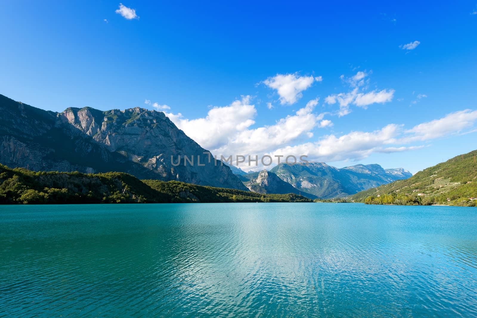 Lago di Cavedine (Cavedine Lake) small alpine lake in Trentino Alto Adige, Italy, Europe