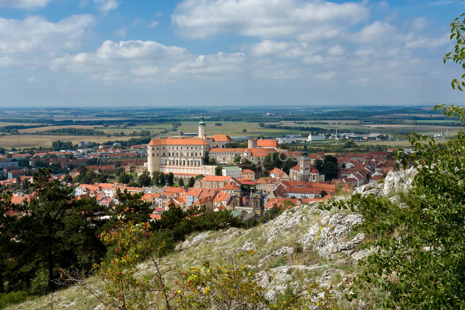 Mikulov town, view from Svaty Kopecek - Mikulov, South Moravia, Czech Republic