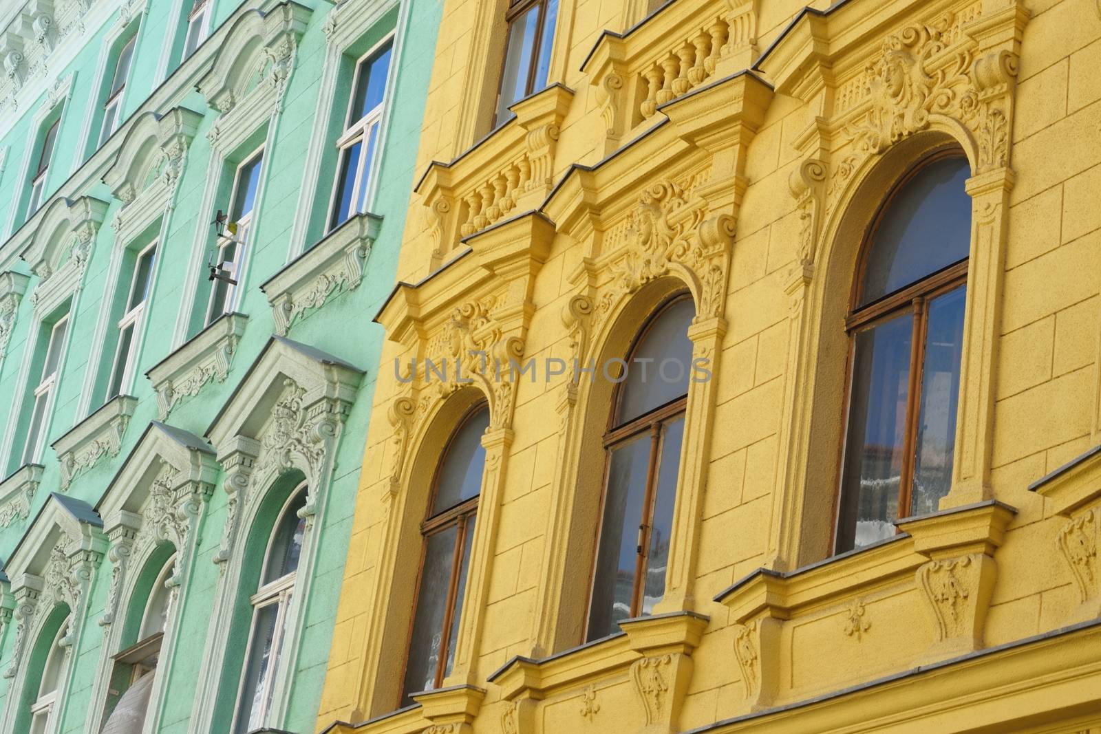 Colourful old austrian flats