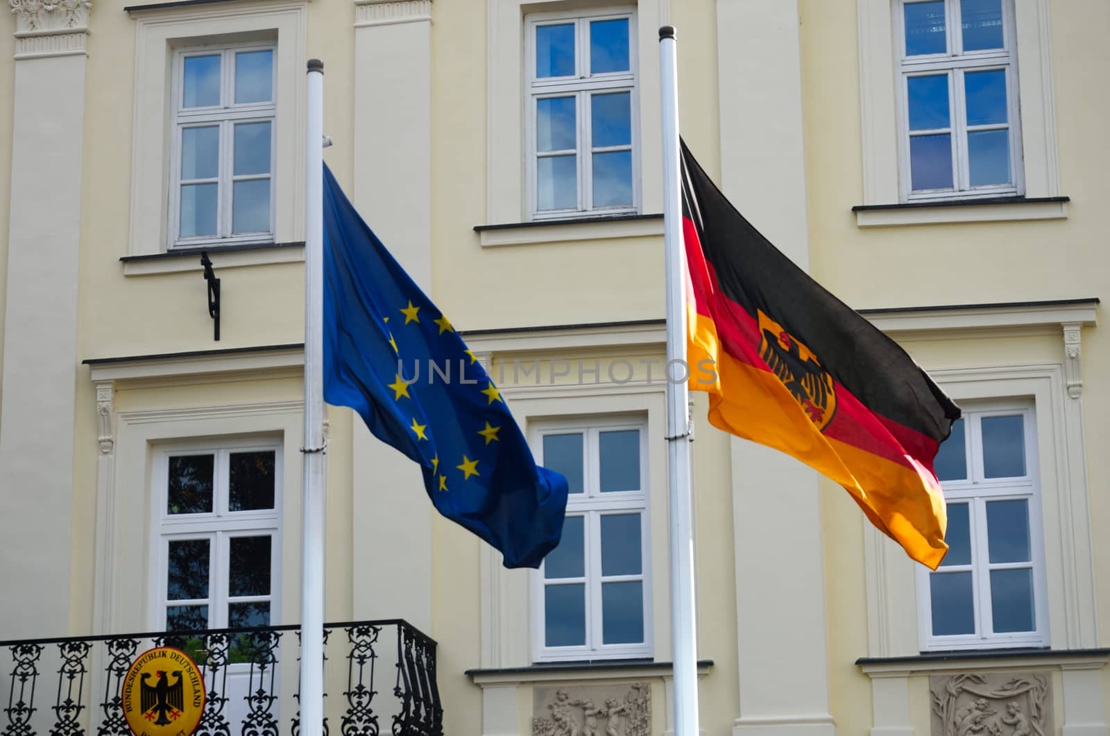 German and Euro Flags flying by pauws99