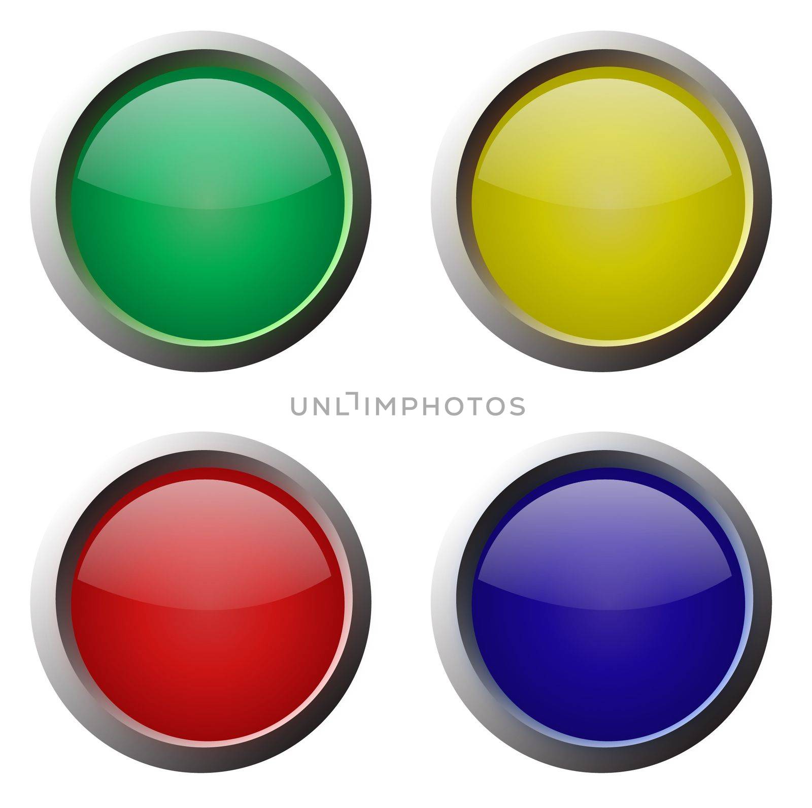 Set of isolated glossy vector web buttons. Beautiful internet buttons.