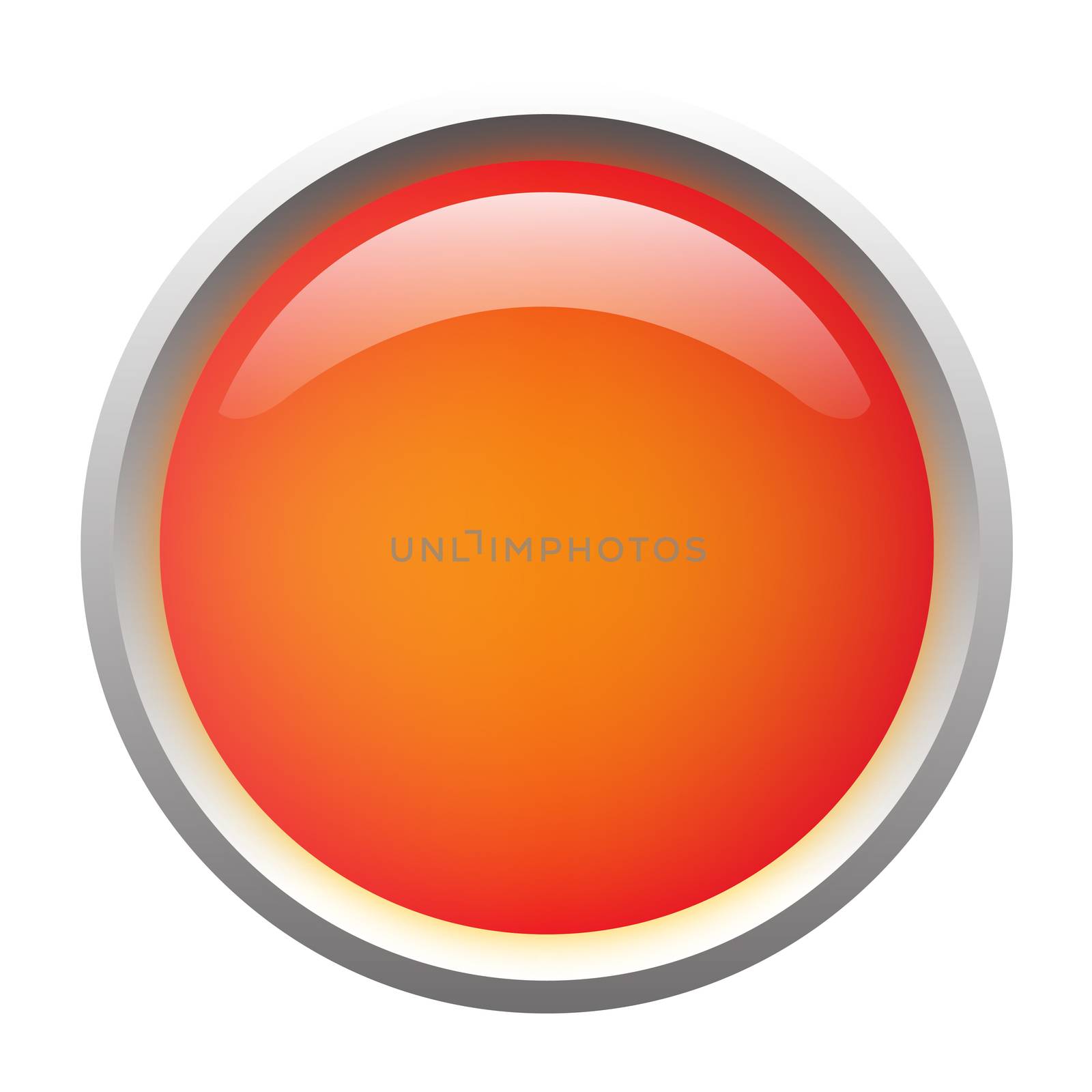 Orange isolated vector, glossy web button. Beautiful internet button.Empty on white background.