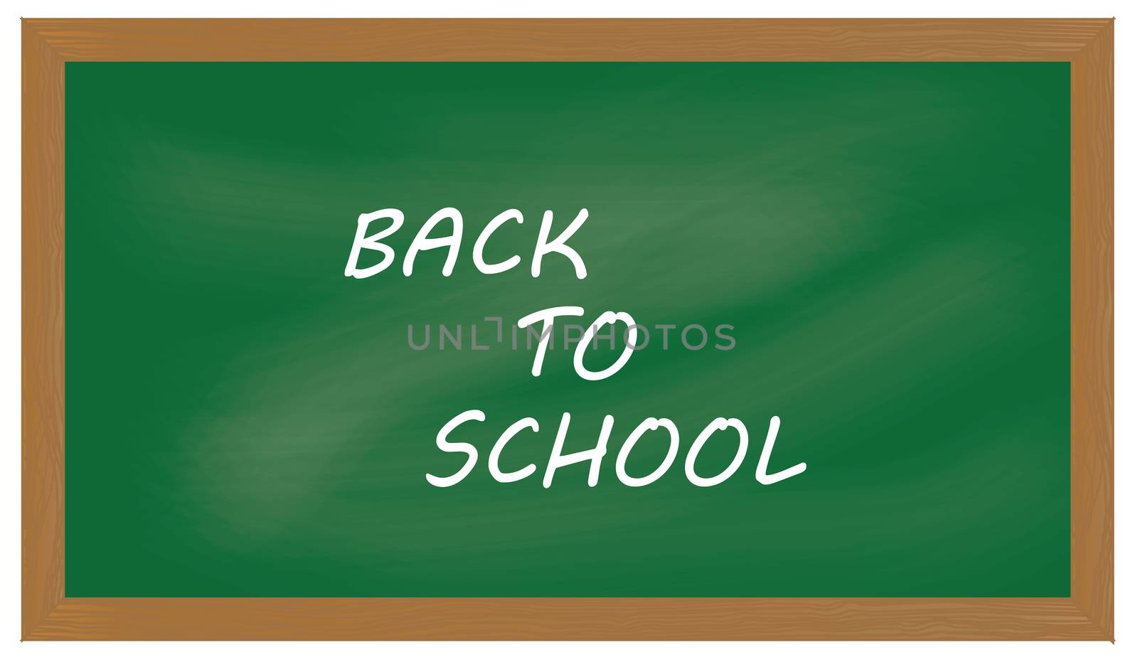 Green chalkboard background  illustration with sign back to school