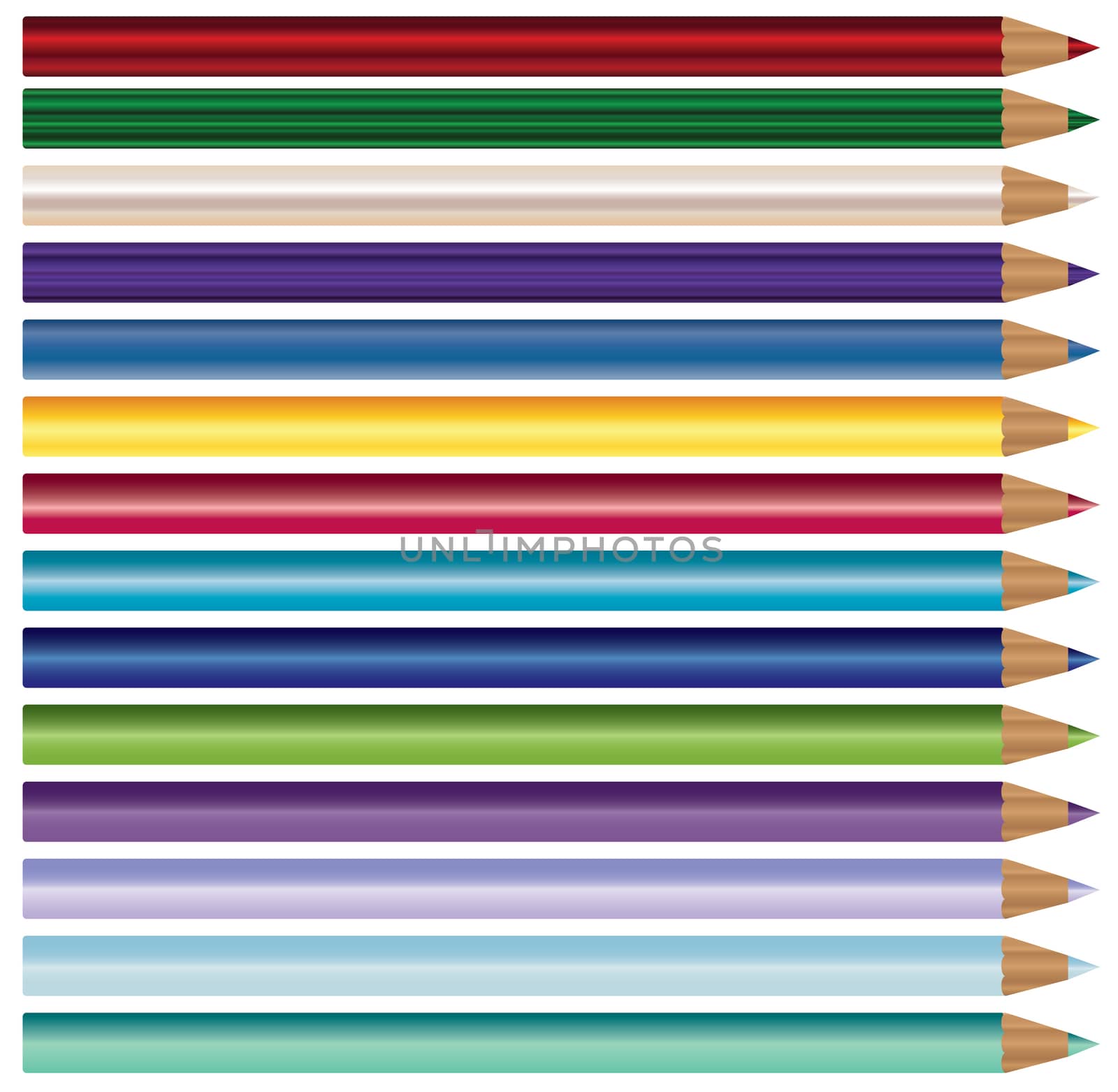 Colour pencils, crayons set  isolated on white background 