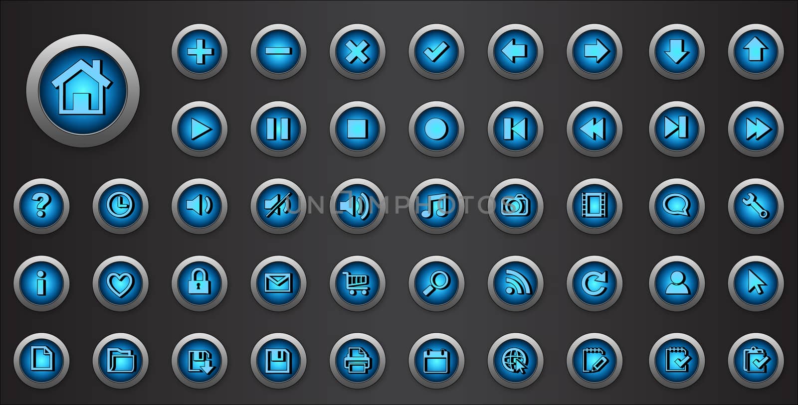 Web Icons set. Internet buttons collection with signs