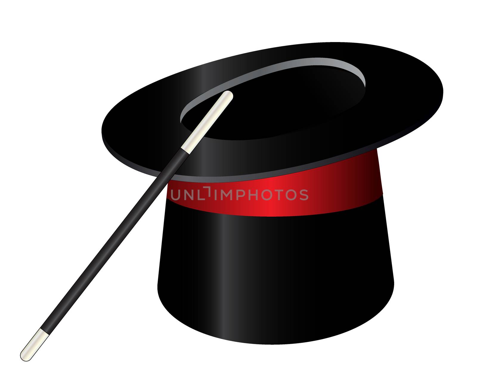 Vector magic hat cylinder with wand