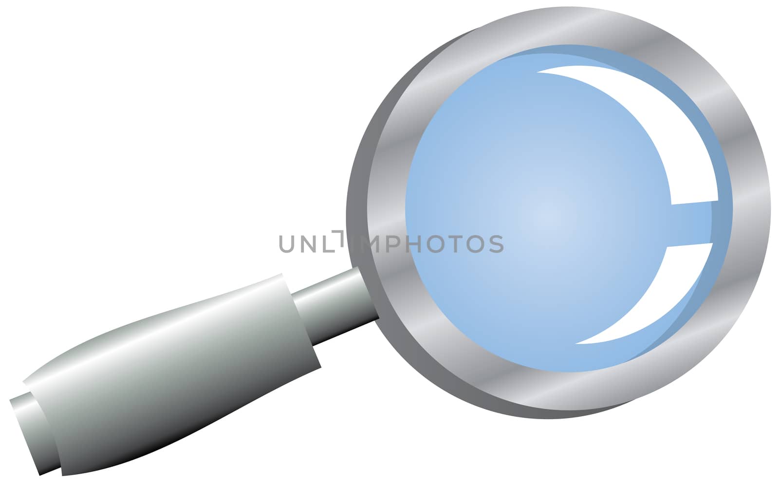 Illustration of magnifying glass isolated on white background