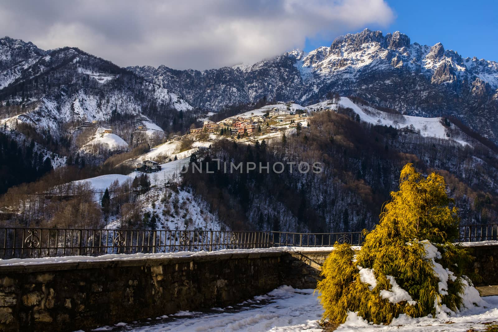 a nice view from Gorno(Bergamo) to Seriana Valley,Italian alps