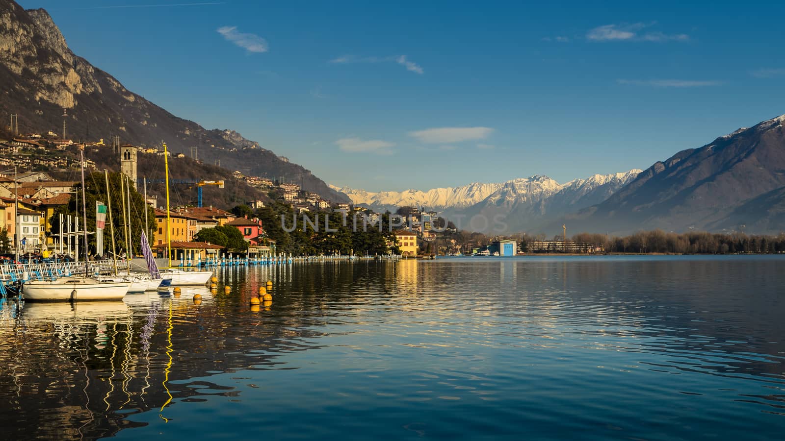 A nice view of Iseo lake from Lovere city,italian lake.