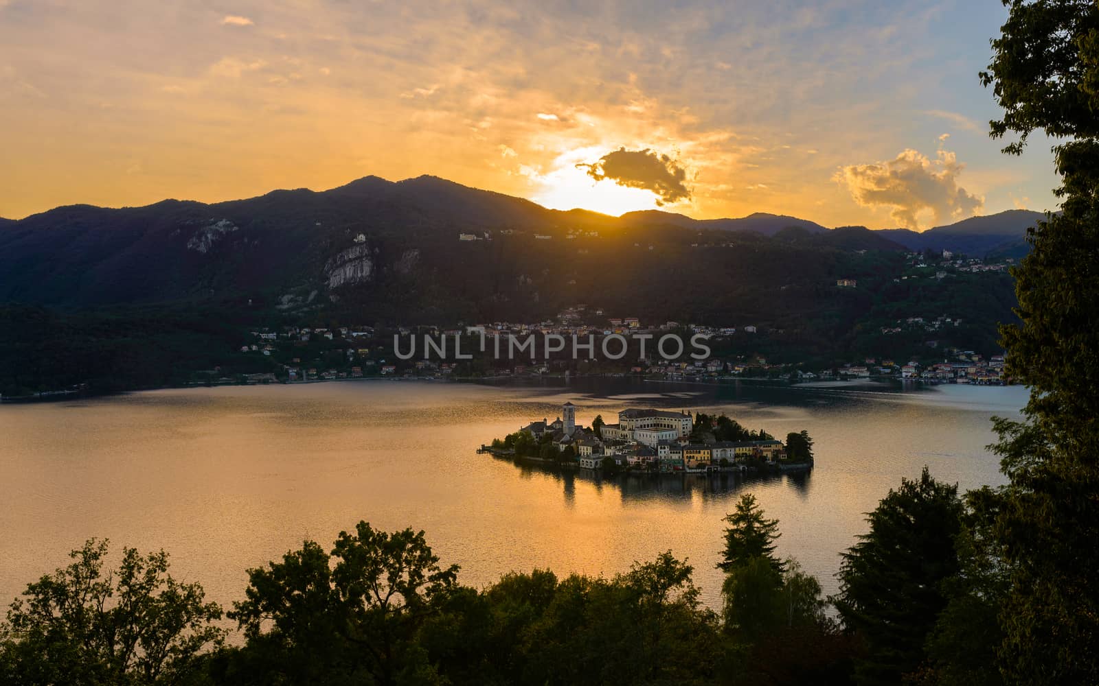 Lake Orta is known as the most romantic lake in Italy. 
located in Piedmont in northern Italy. 
In the middle of the lake there is the beautiful island of San Giulio.