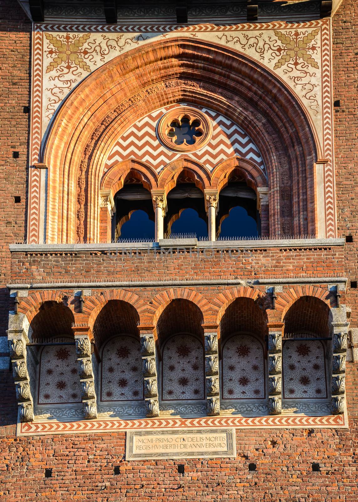 a nice view a architecture of Sforza castle,milan.italy