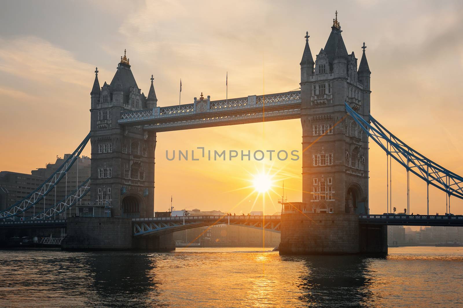 View of famous Tower Bridge at sunrise by vwalakte