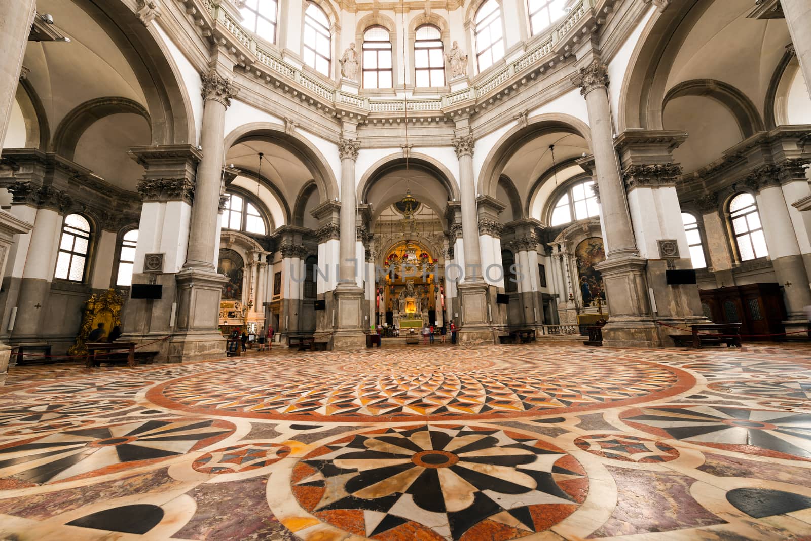 Interior of the Basilica of Santa Maria della Salute (1631-1687) in the city of Venezia (UNESCO world heritage site), Veneto, Italy