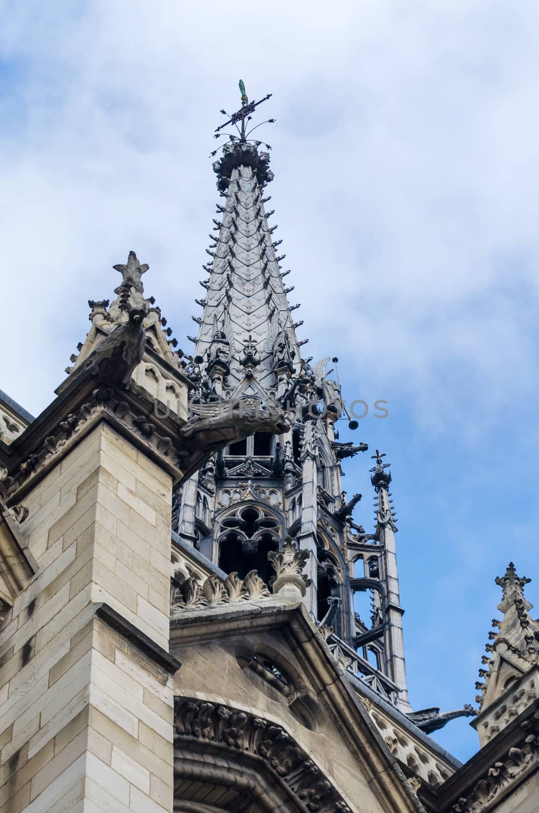 Sainte-Chapelle (The Holy Chapel) on the Cite island in Paris by siraanamwong