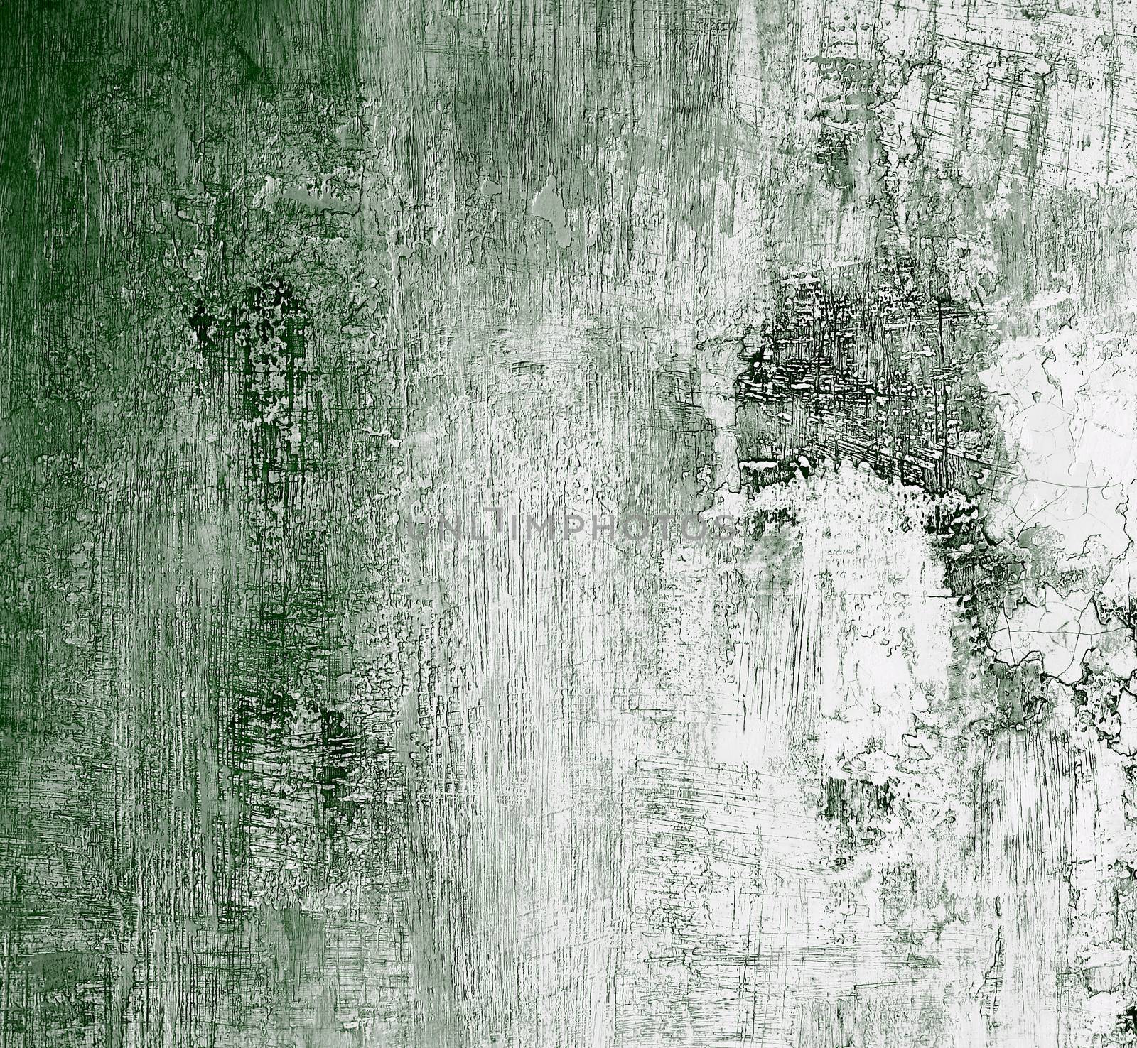 Dark Green and Light Grey Cracked Cement Wall Background closeup