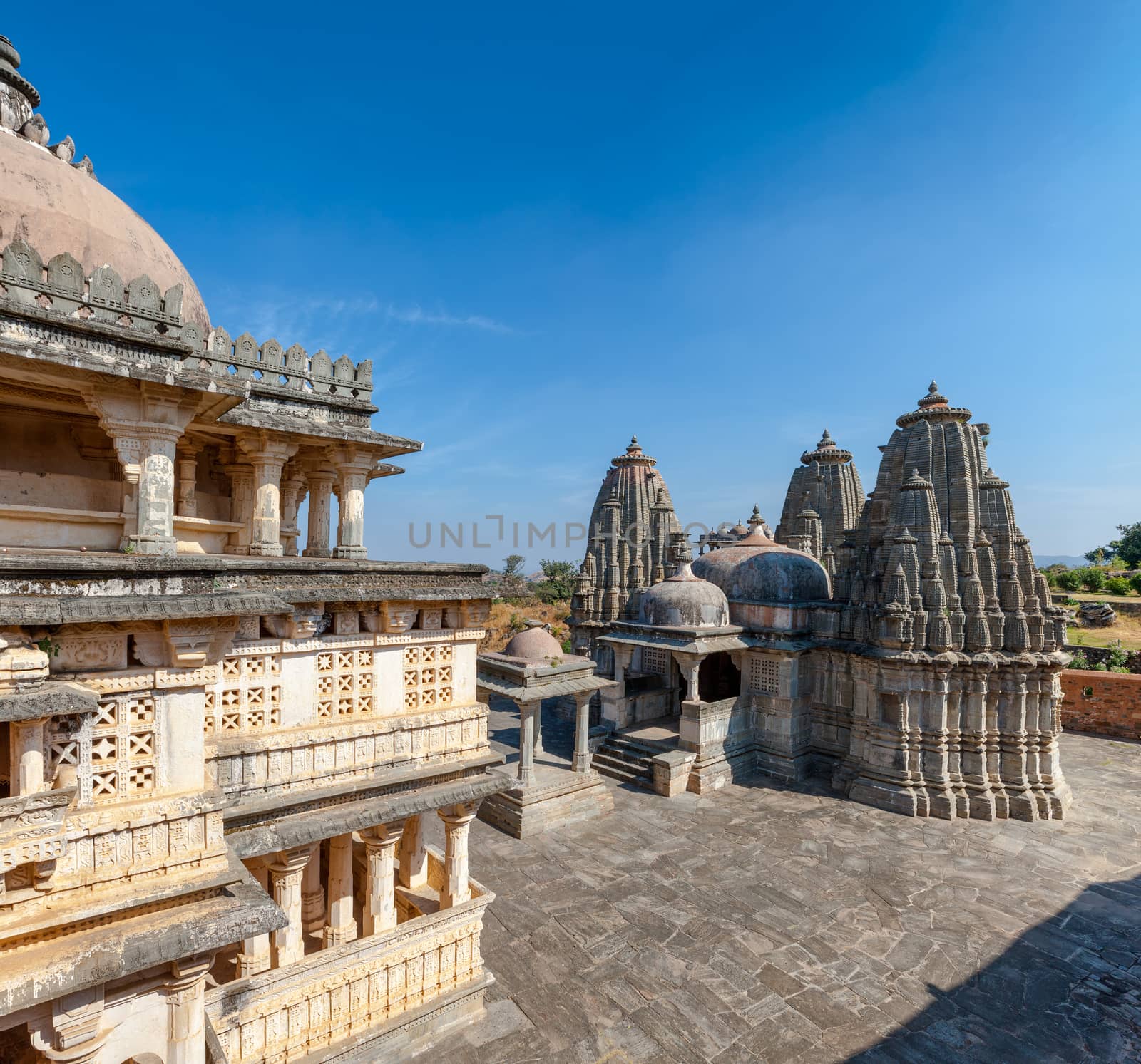 Jain Temple in the Kumbhalgarh fort, Rajasthan, India, Asia by vladimir_sklyarov