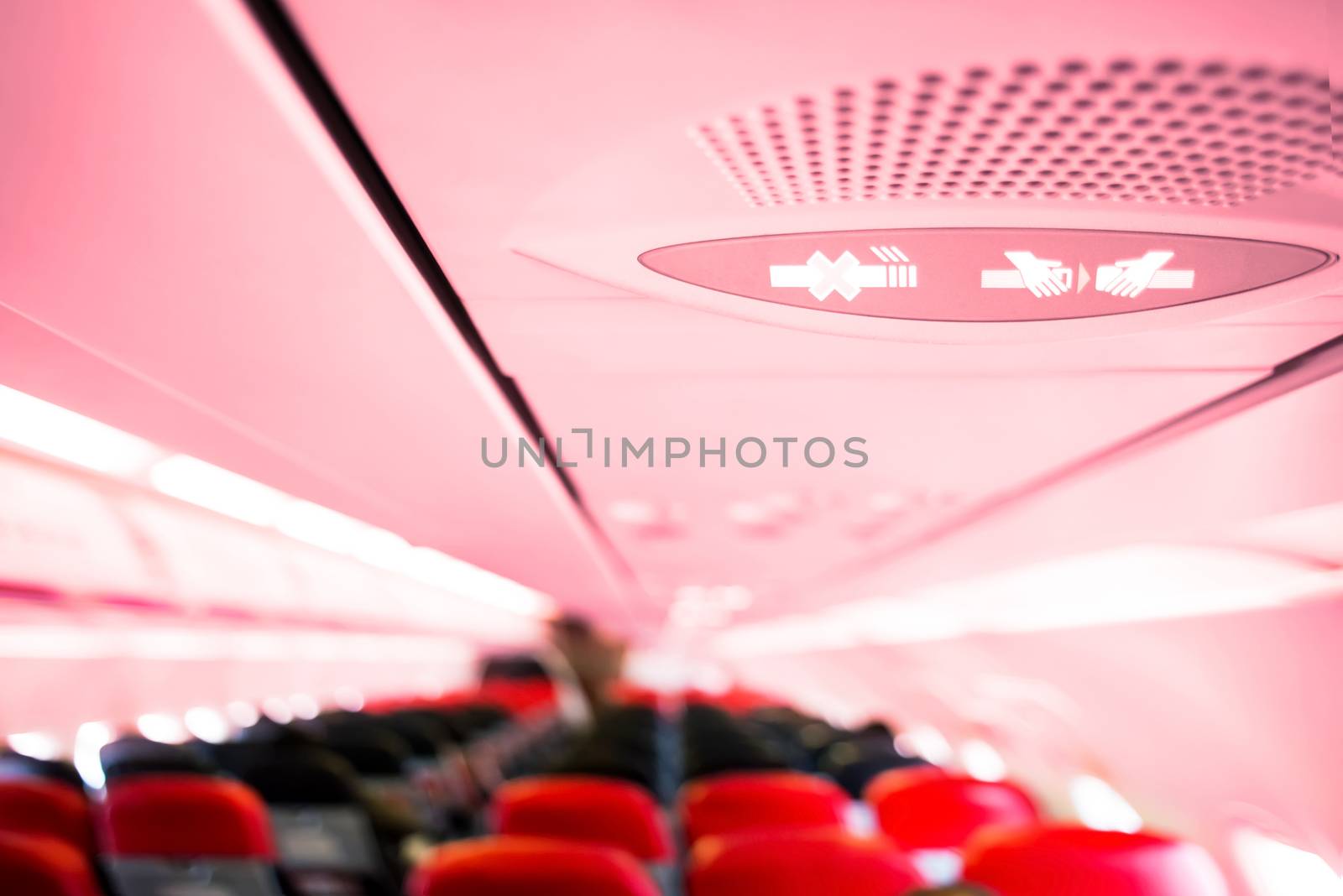 defocus interior of the passenger airplane by Yuri2012