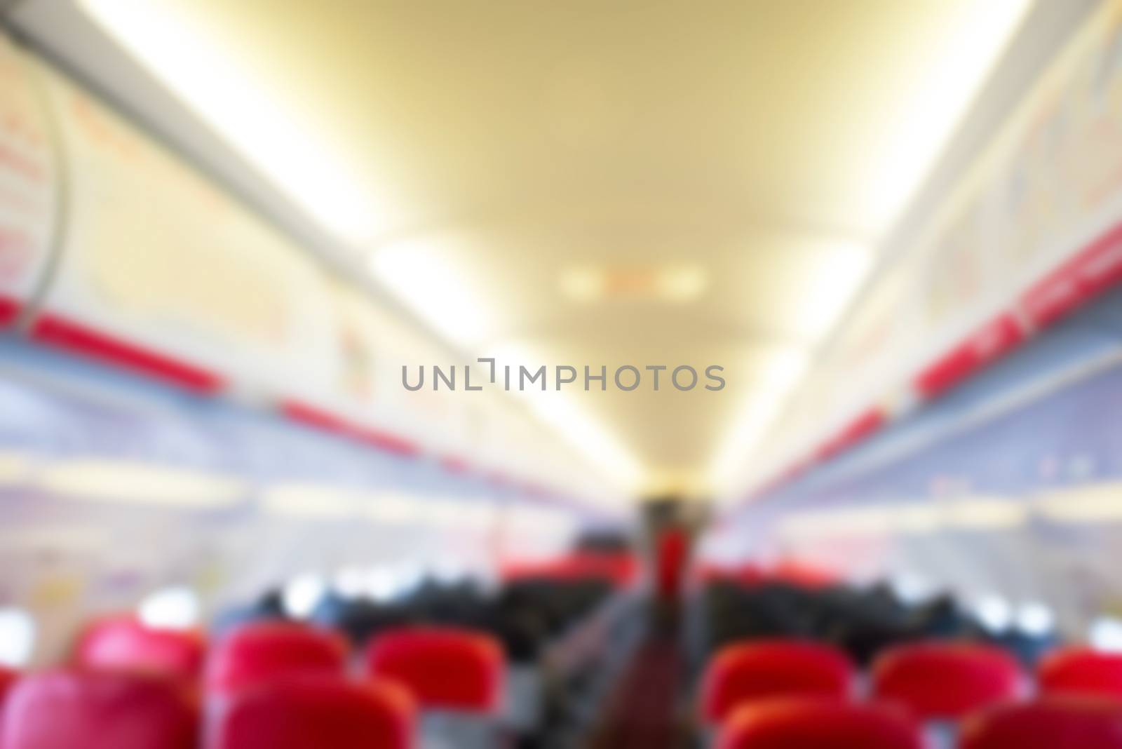 defocus interior of the passenger airplane by Yuri2012