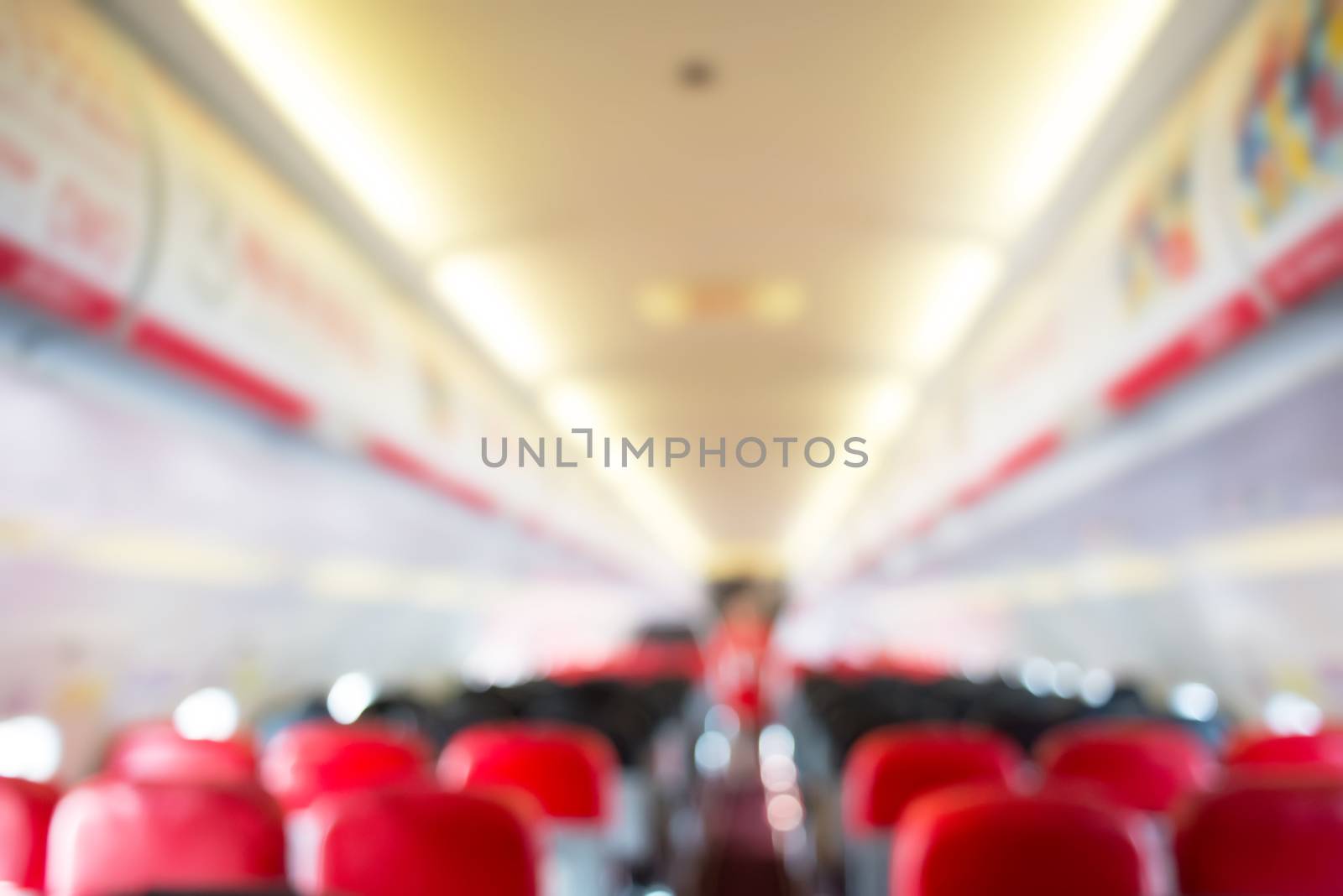 defocus interior of the passenger airplane by Yuri2012