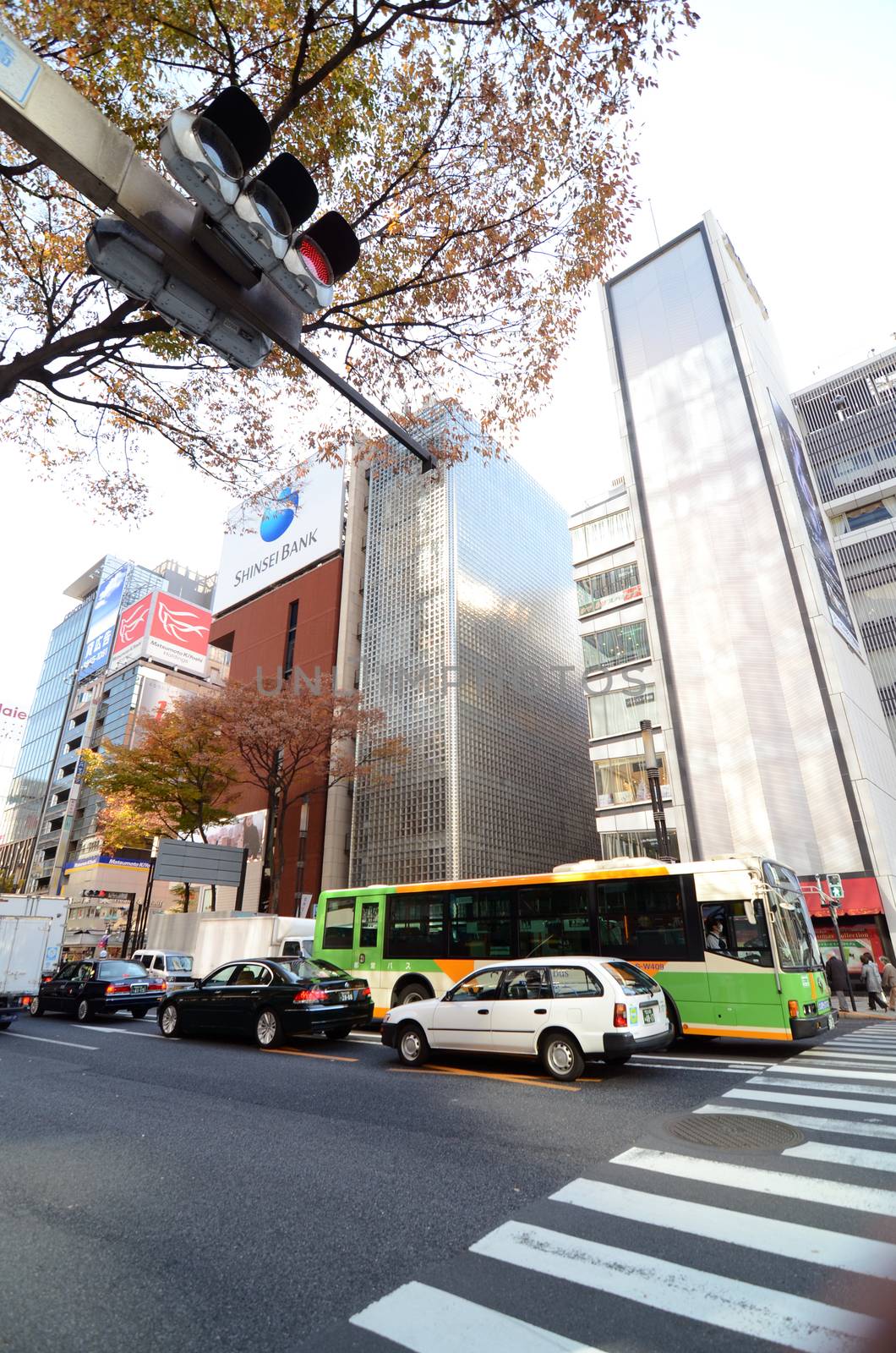 Tokyo, Japan - November 26, 2013: People shopping at Ginza area on November 26, 2013 in Tokyo. Ginza shopping area. The popular tourist spot in Tokyo. 