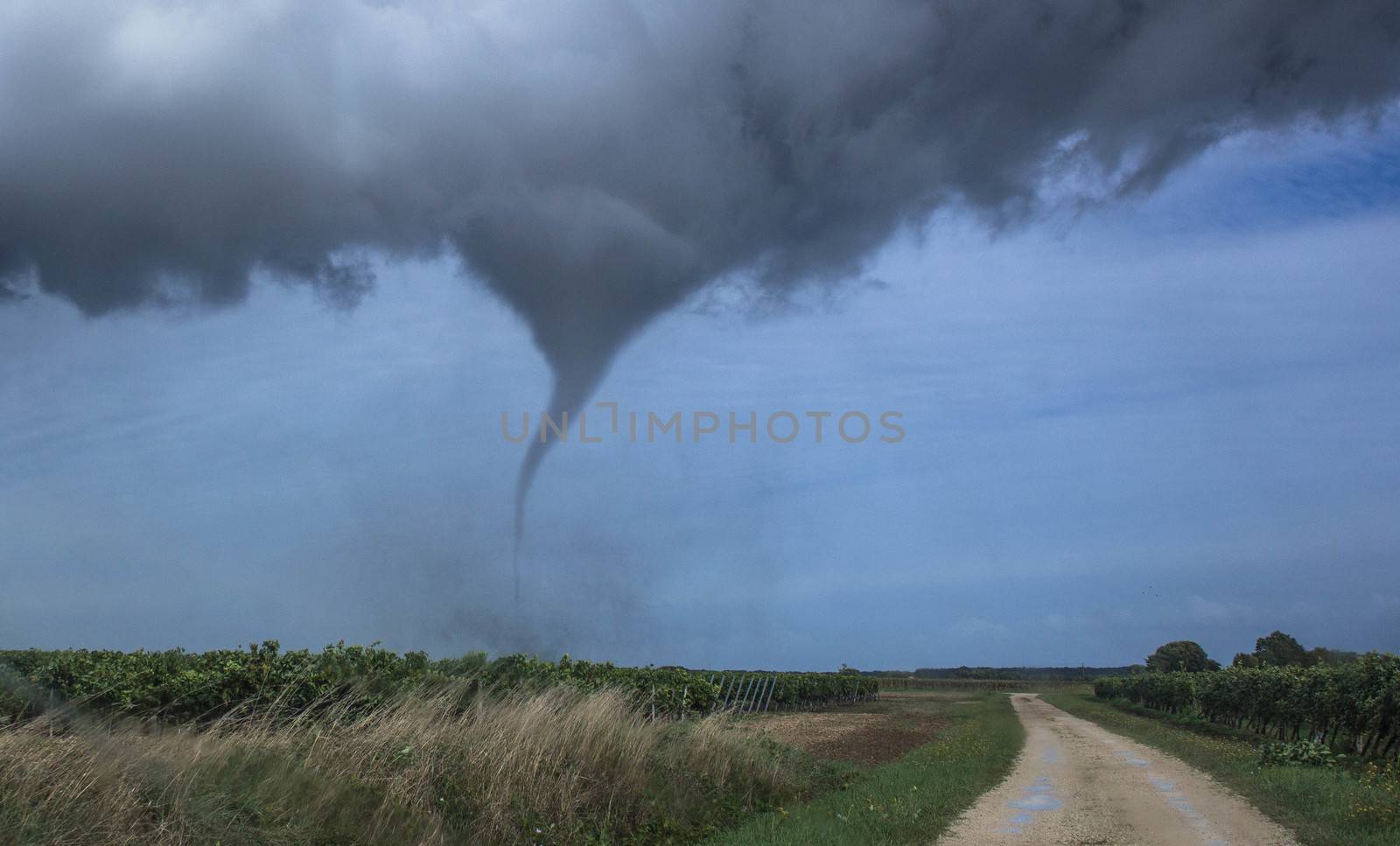 FRANCE, Matha: A tornado is seen near Matha, western France, on September 16, 2015.