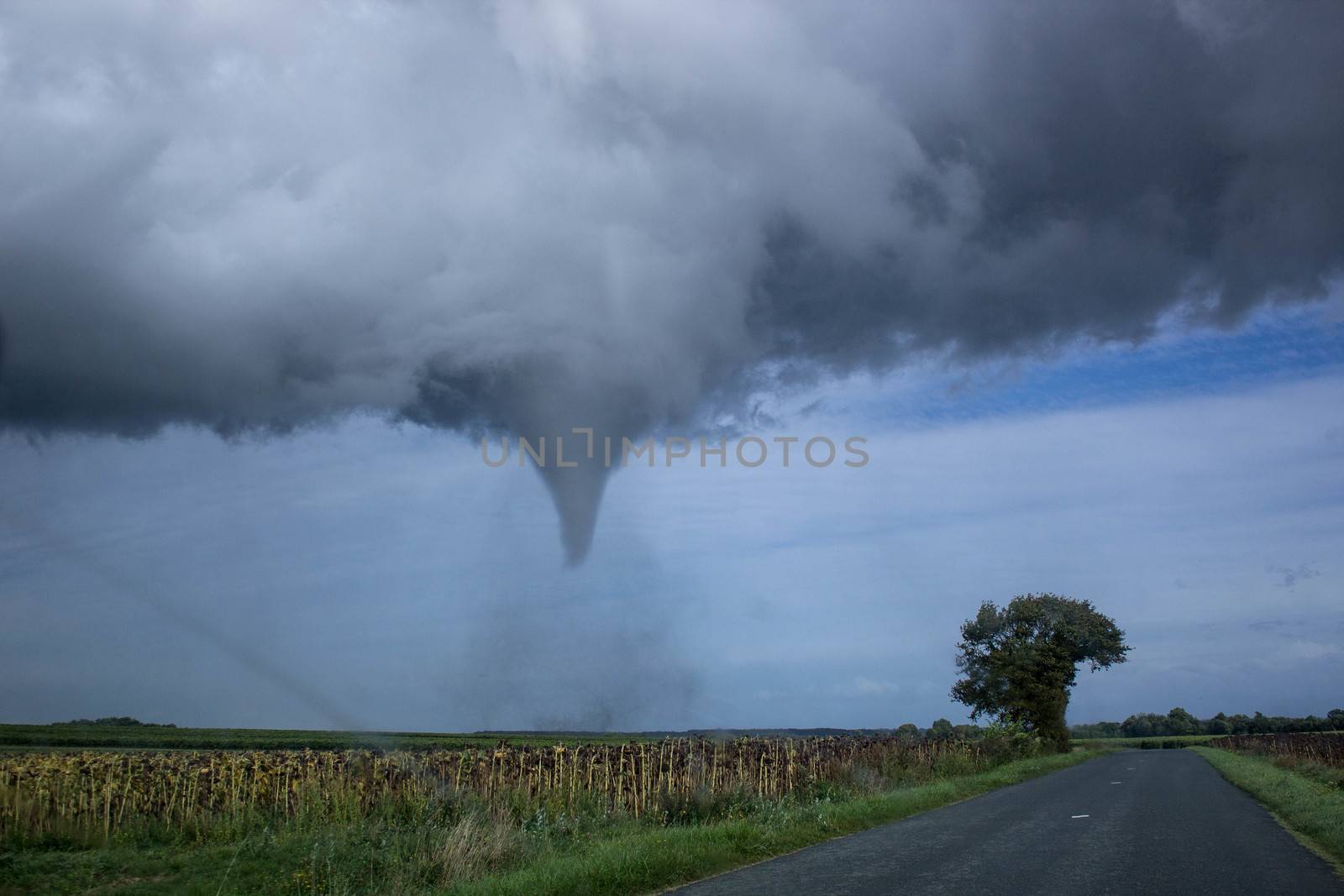 FRANCE, Matha: A tornado is seen near Matha, western France, on September 16, 2015.