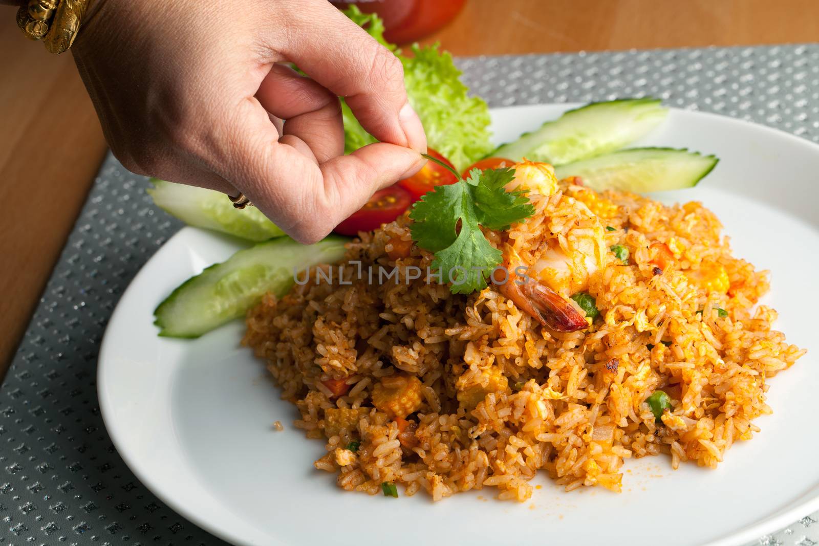 Sriracha Fried Rice with Shrimp by graficallyminded