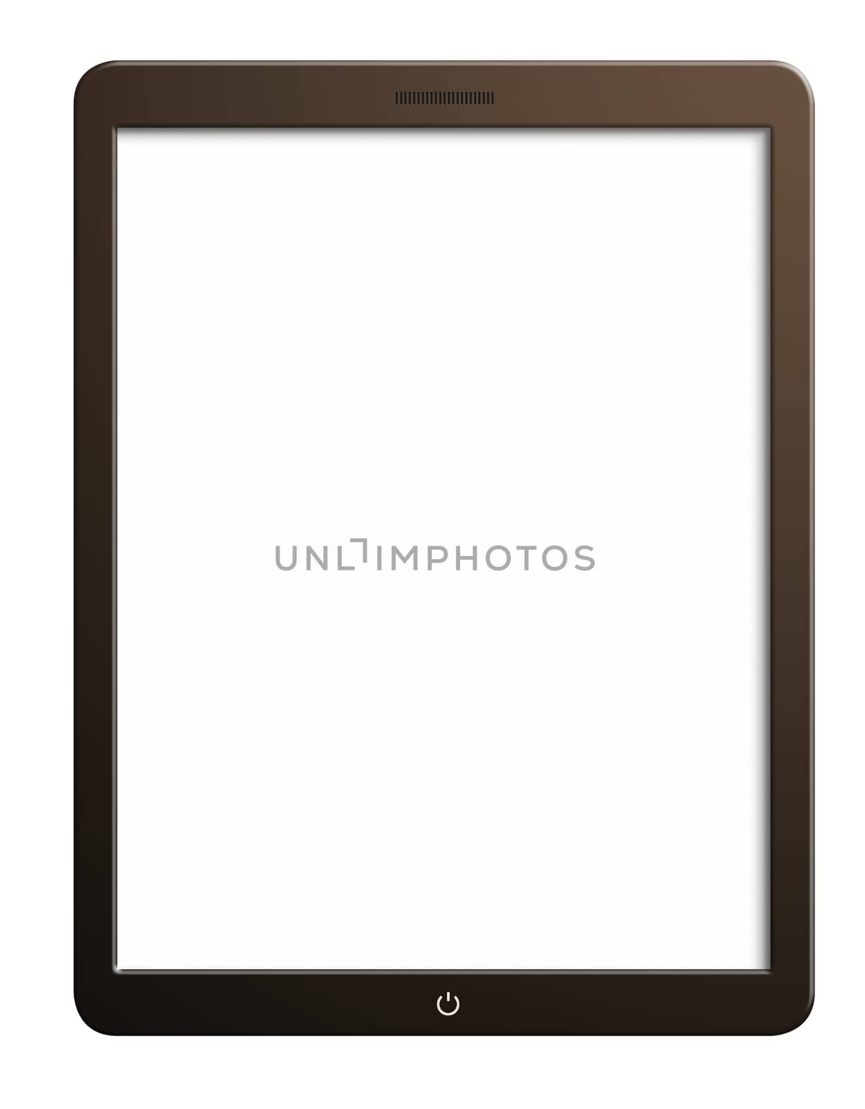 Illustration of modern computer tablet with blank screen. Isolated on white background