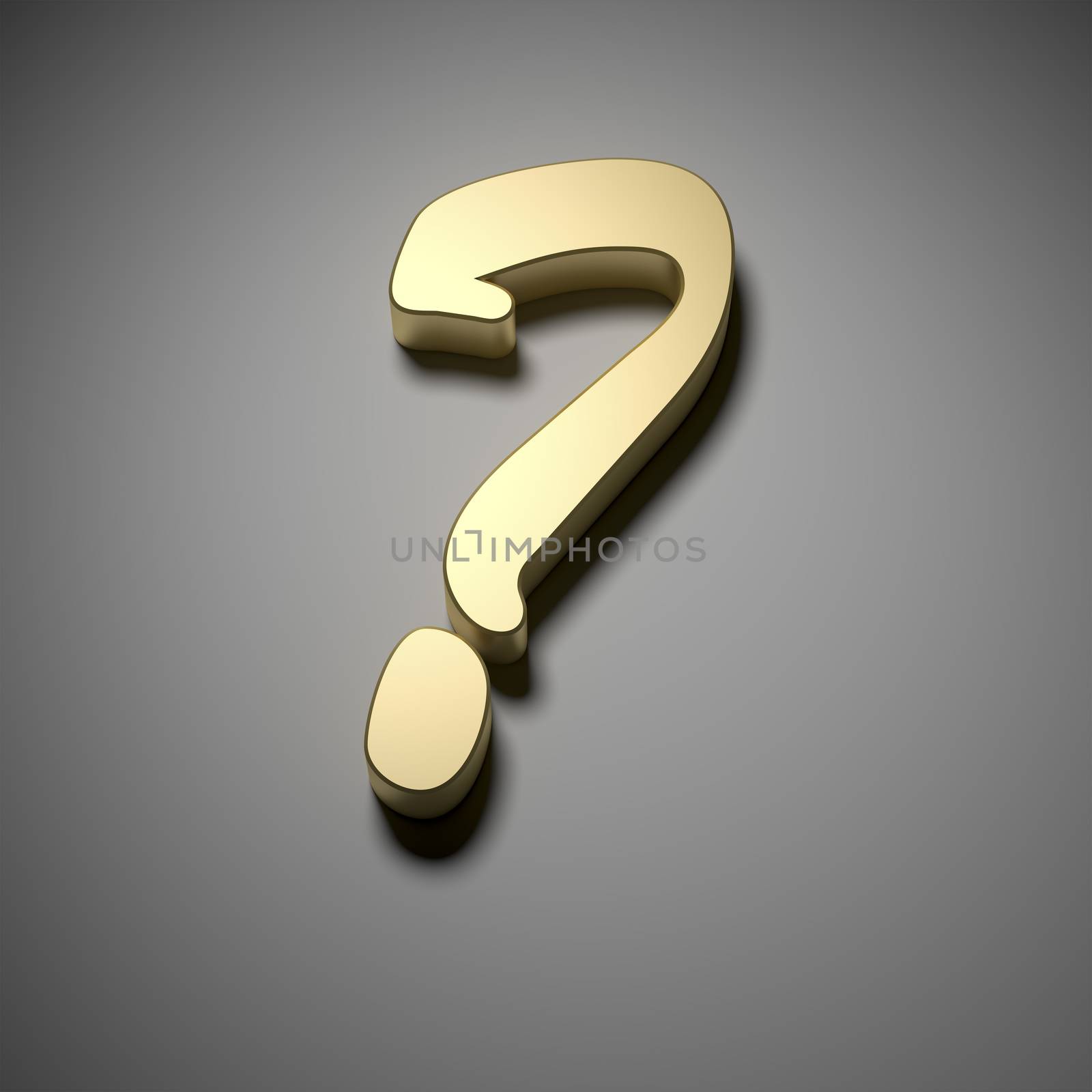 A 3d image of a stylish question mark