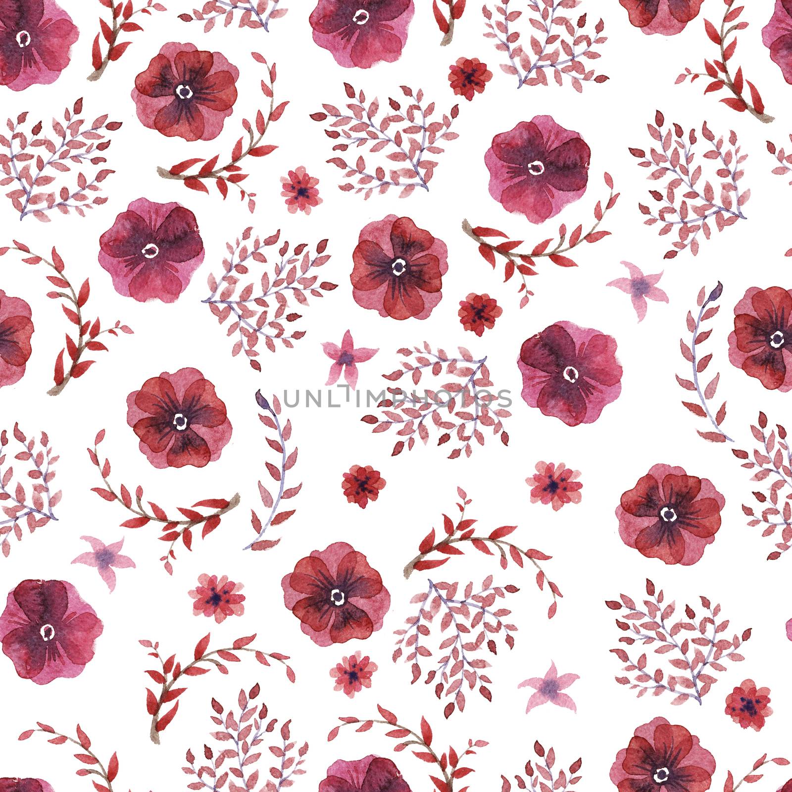 flowers watercolor of floral rose seamless pattern