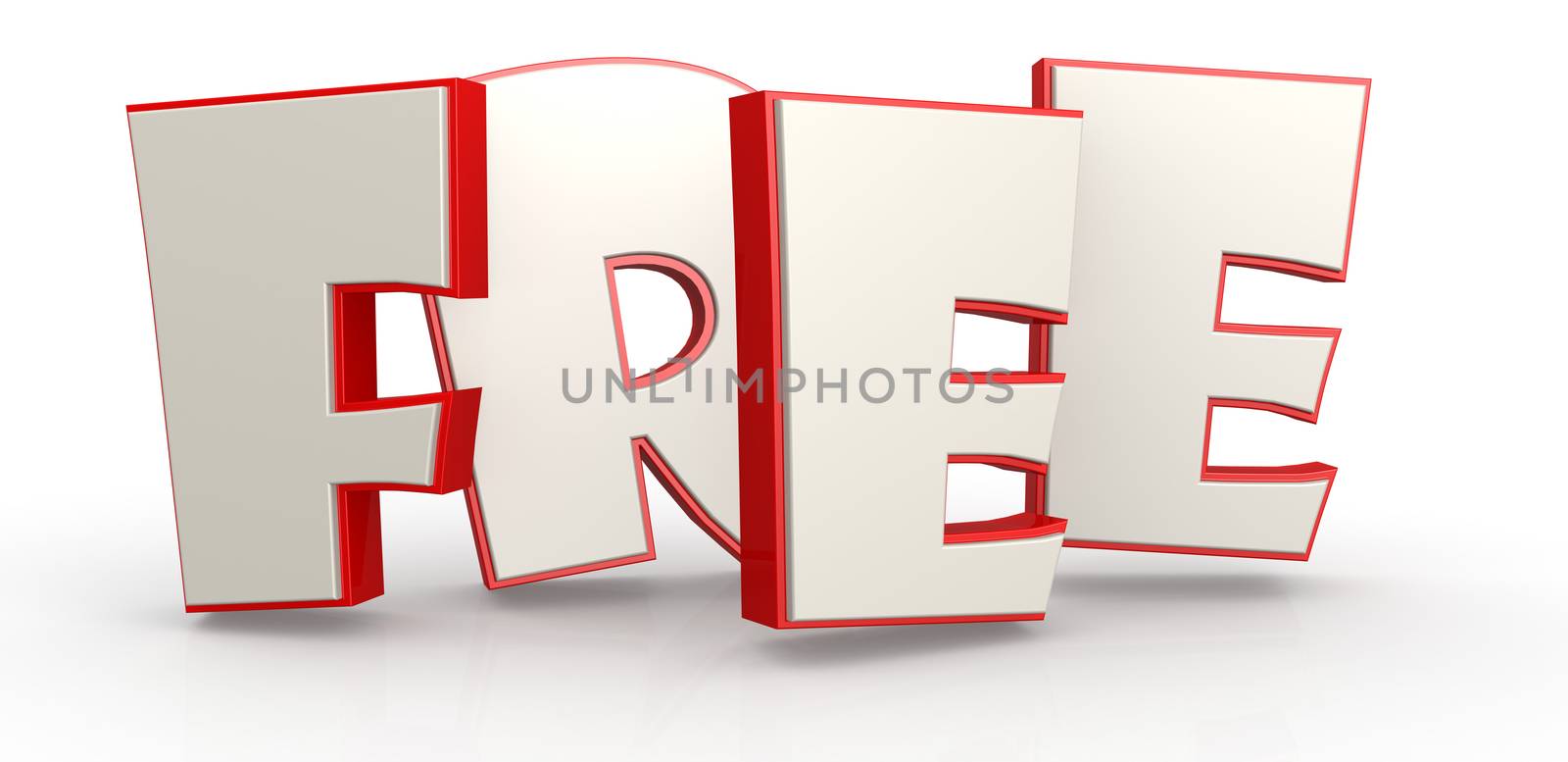 Free word with white background image with hi-res rendered artwork that could be used for any graphic design.