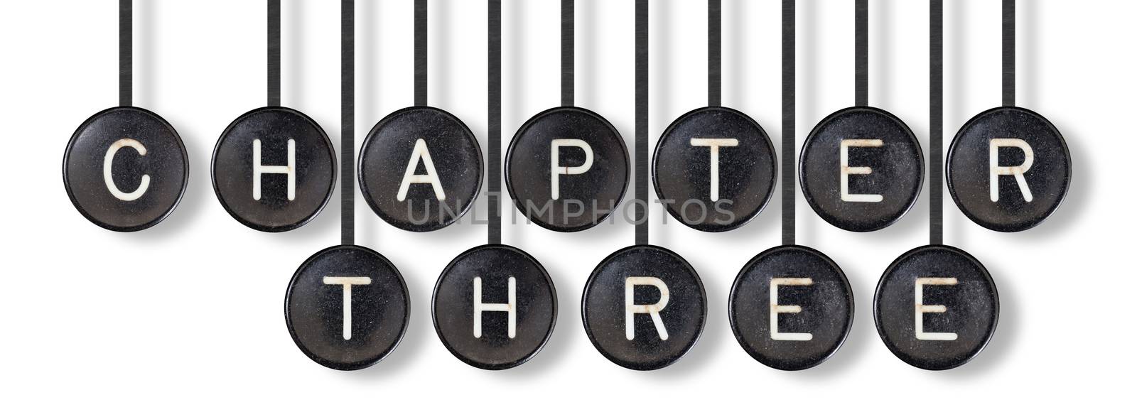 Typewriter buttons, isolated on white background - Chapter three