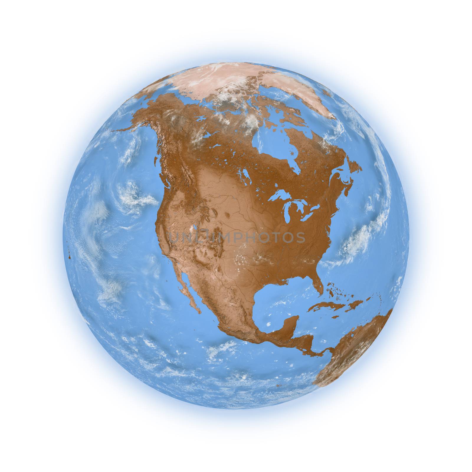 North America on planet Earth by Harvepino