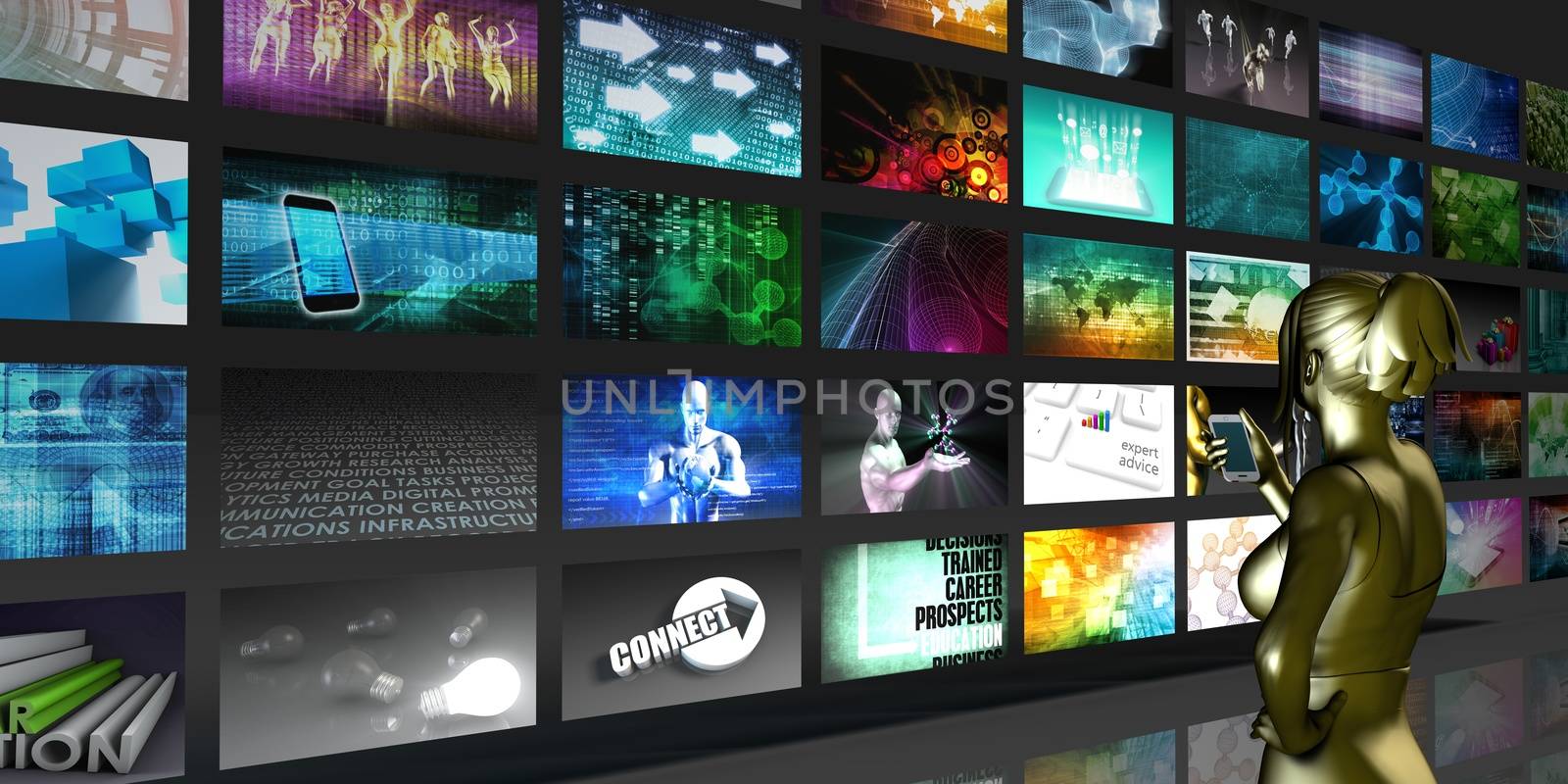 Collection of Images Forming the Appearance of TV Monitors