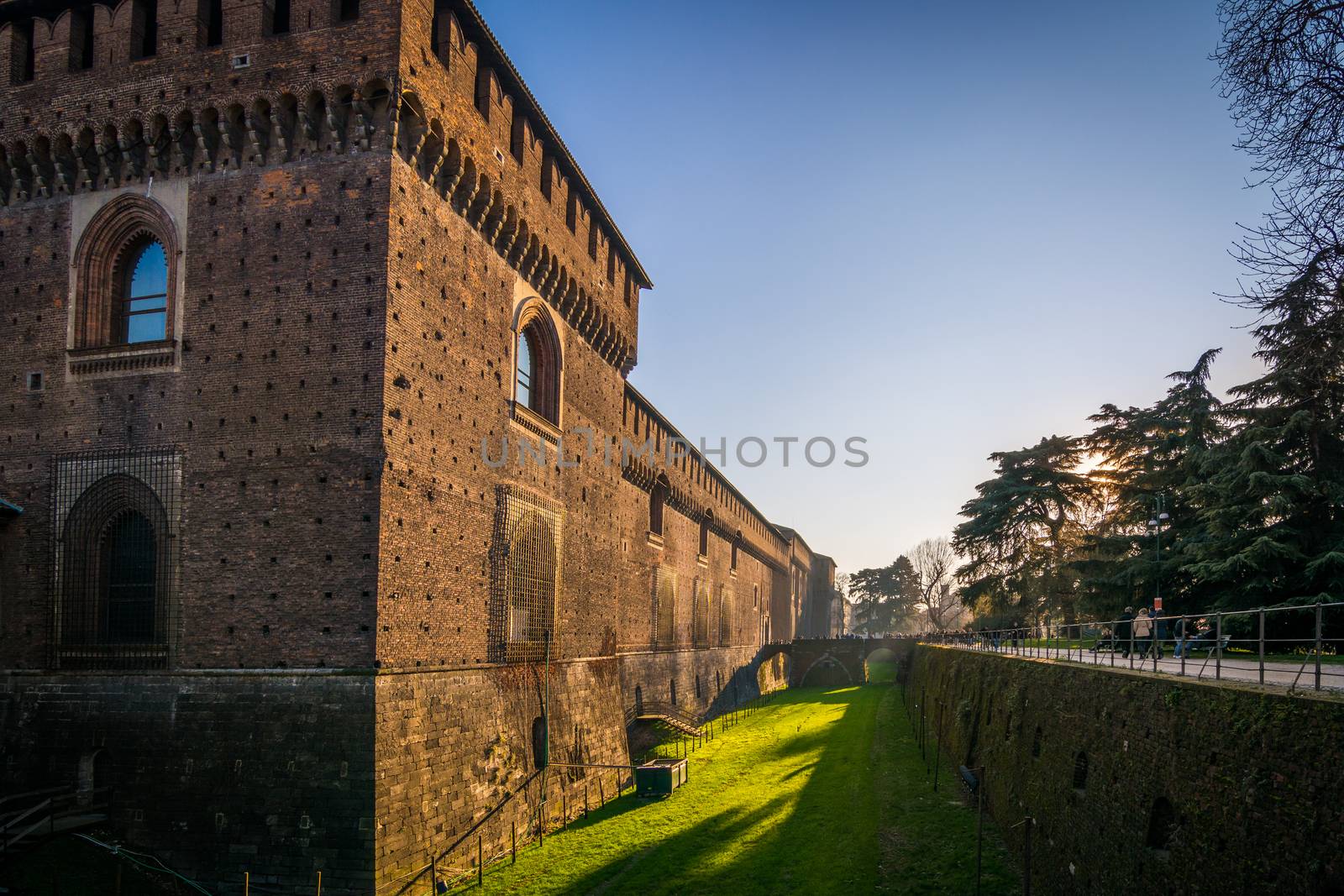 a nice view a architecture of Sforza castle,milan.italy