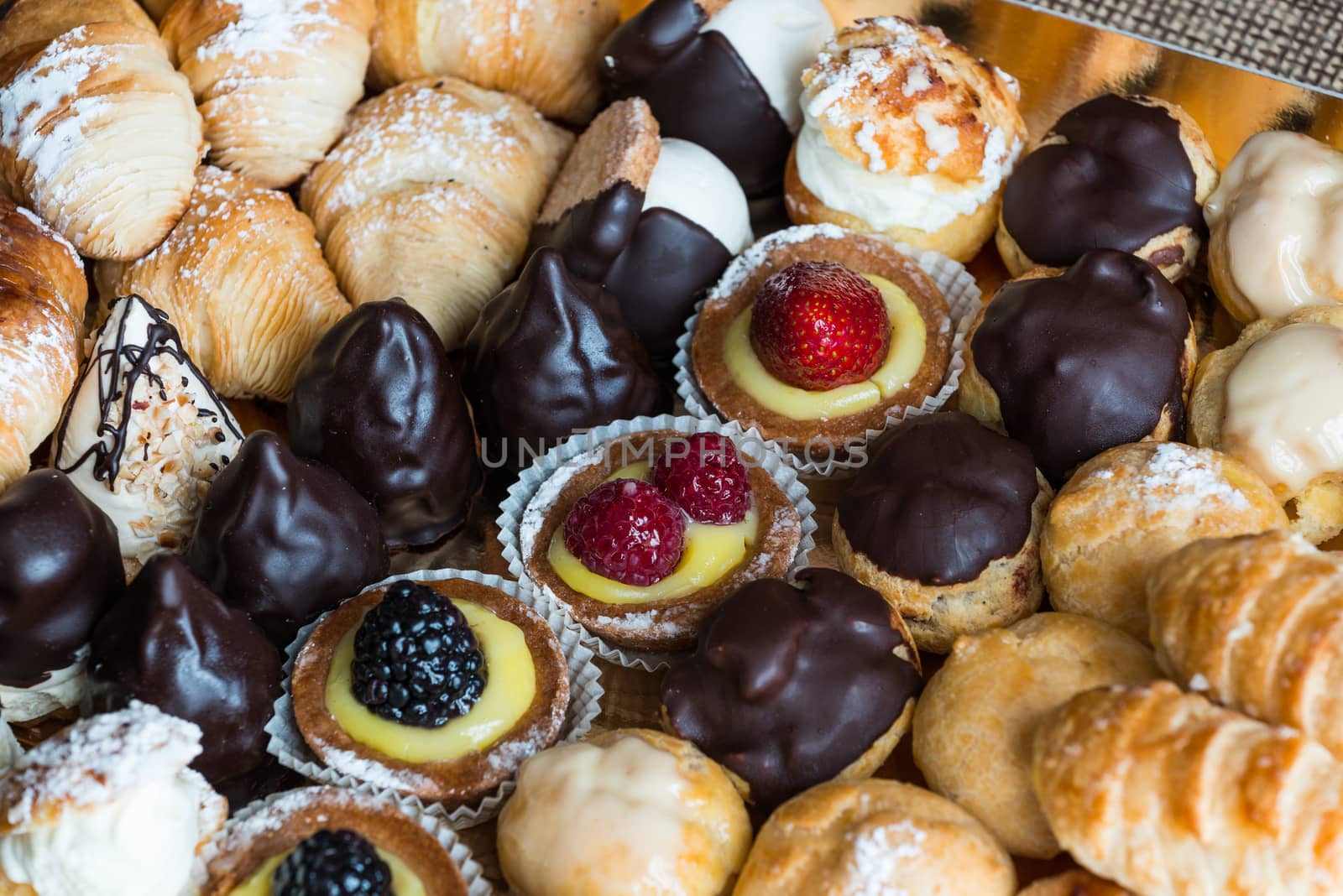 A nice view of typical italian pastries.