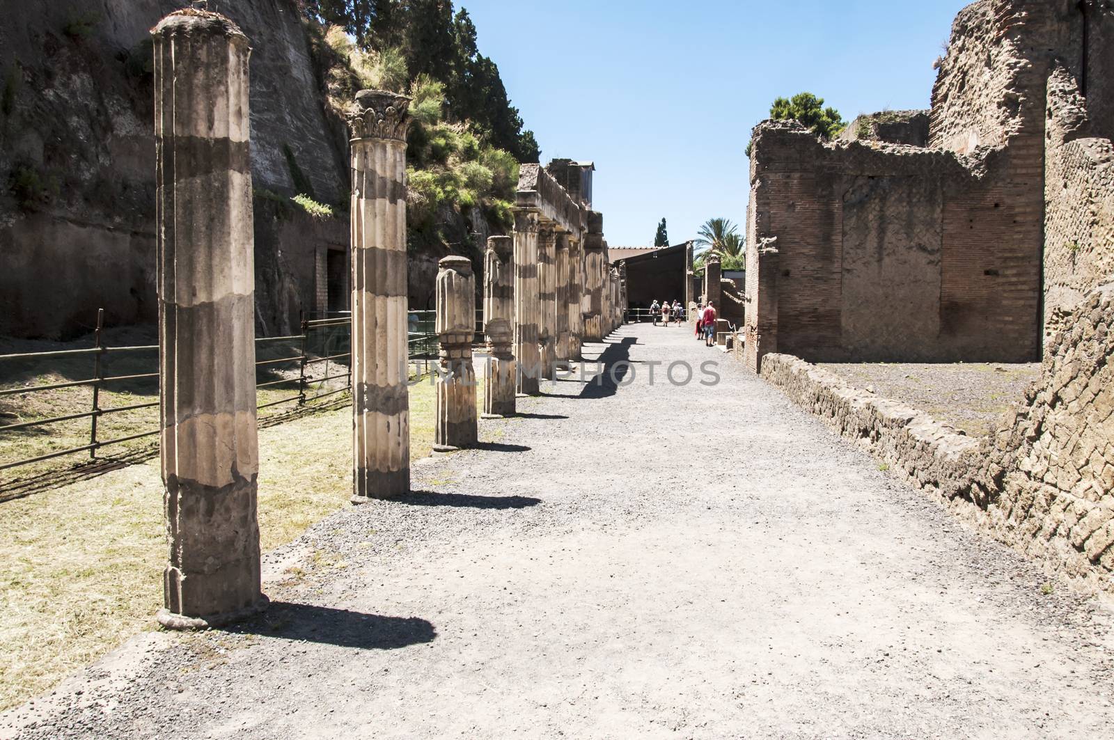 view of the Herculaneum excavation, Naples, Italy