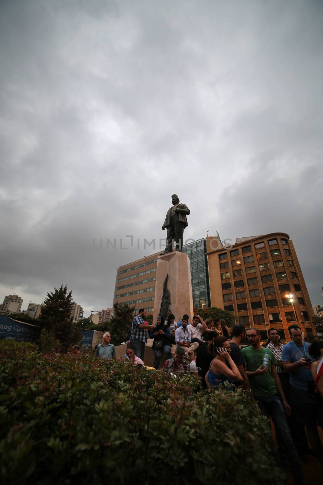 LEBANON, Beirut: As part of the ongoing #YouStink movement, protesters rally in Beirut, Lebanon on September 17, 2015, calling for the release of activists who have been arrested. On September 16, close to 40 were reportedly arrested. The ongoing waste-management crisis was caused by the closure of an over-capacity landfill on July 17, with the government reportedly failing to find an alternative site for the city's waste in time.