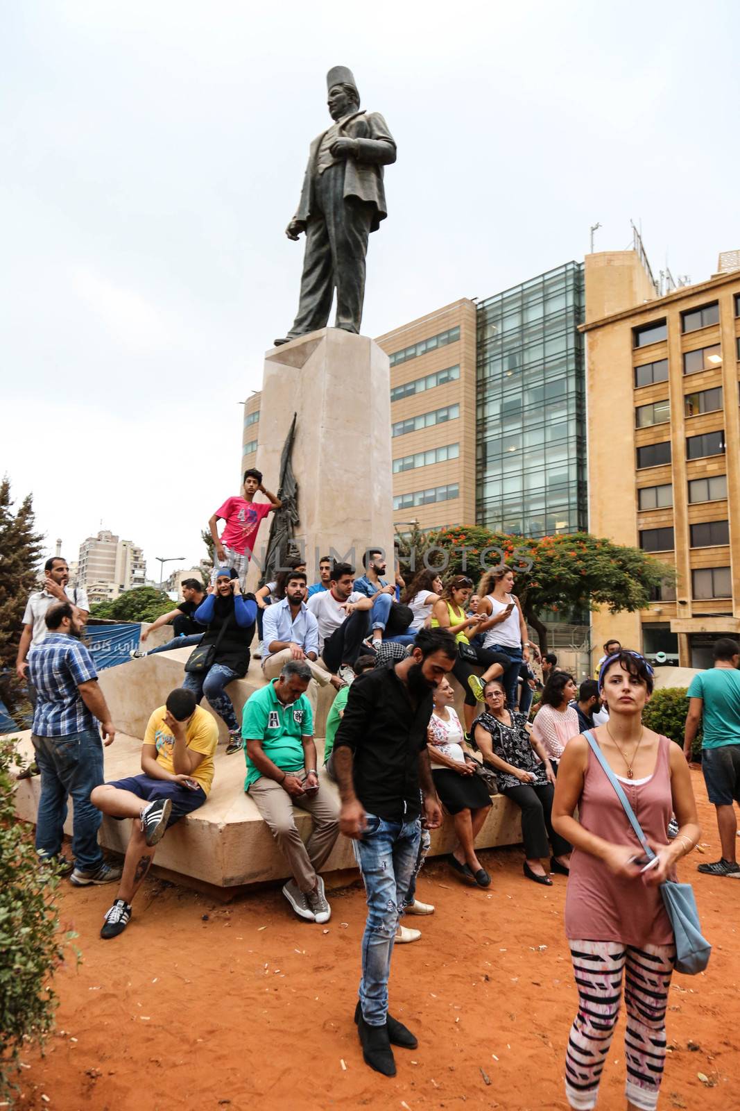 LEBANON, Beirut: As part of the ongoing #YouStink movement, protesters rally in Beirut, Lebanon on September 17, 2015, calling for the release of activists who have been arrested. On September 16, close to 40 were reportedly arrested. The ongoing waste-management crisis was caused by the closure of an over-capacity landfill on July 17, with the government reportedly failing to find an alternative site for the city's waste in time.