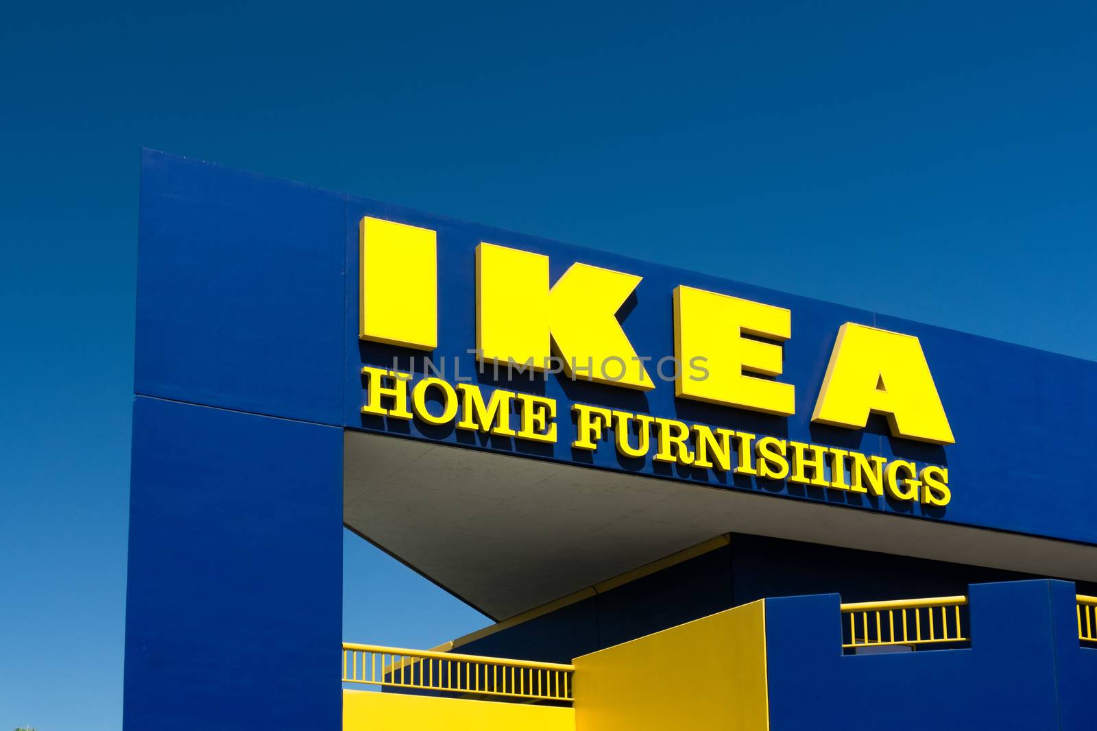 BURBANK, CA/USA - SEPTEMBER 19, 2015: Ikea store exterior. Ikea is a Swedish company  that designs and sells ready-to-assemble furniture, appliances and home accessories.
