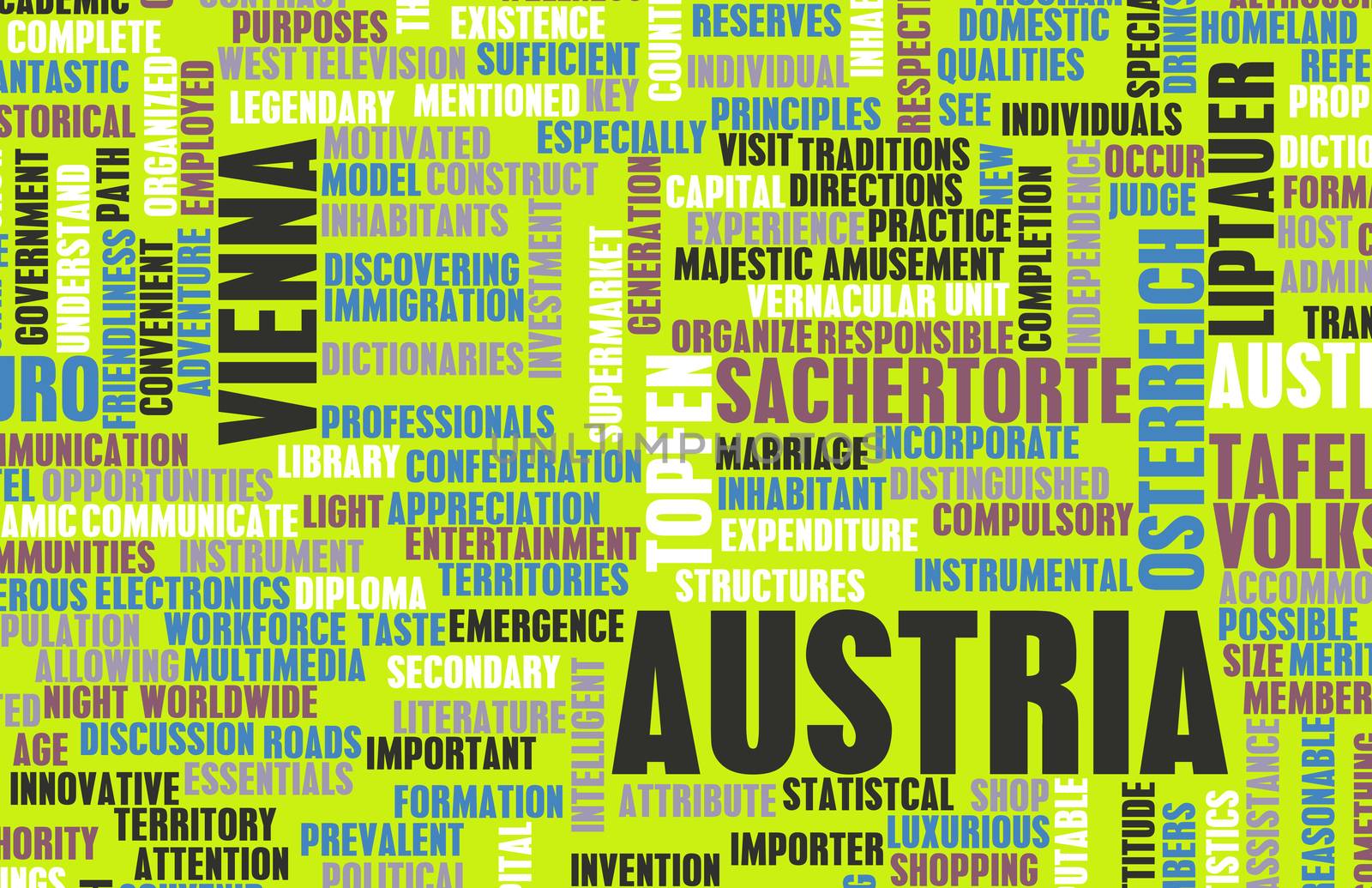 Austria as a Country Abstract Art Concept
