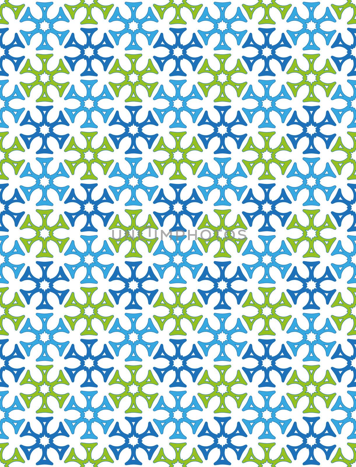 abstract winter background Stylized blue and green snowflakes