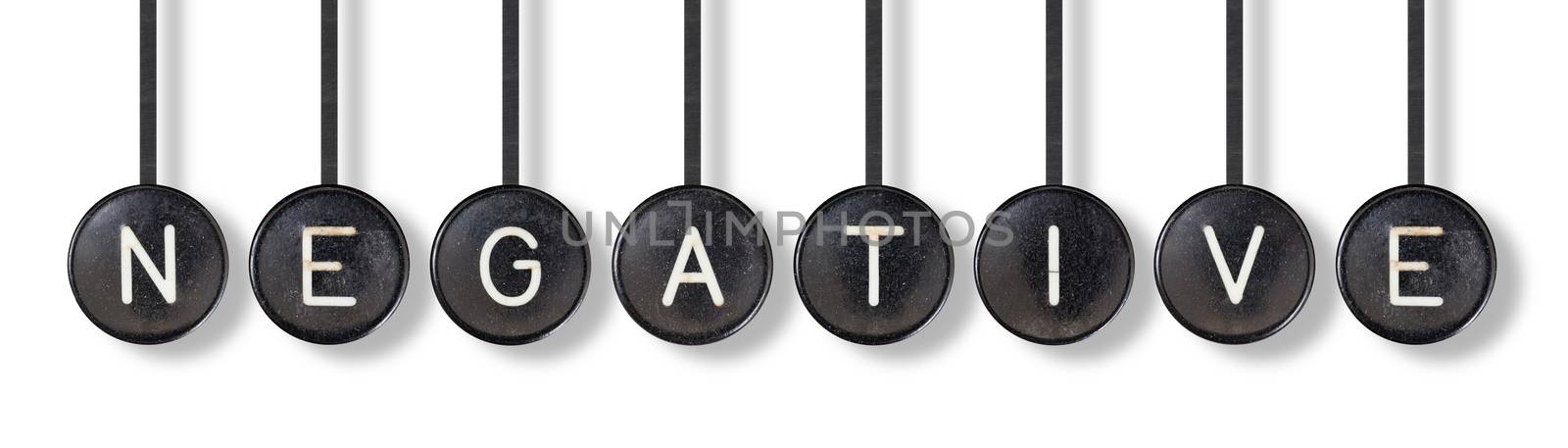 Typewriter buttons, isolated on white background - Negative