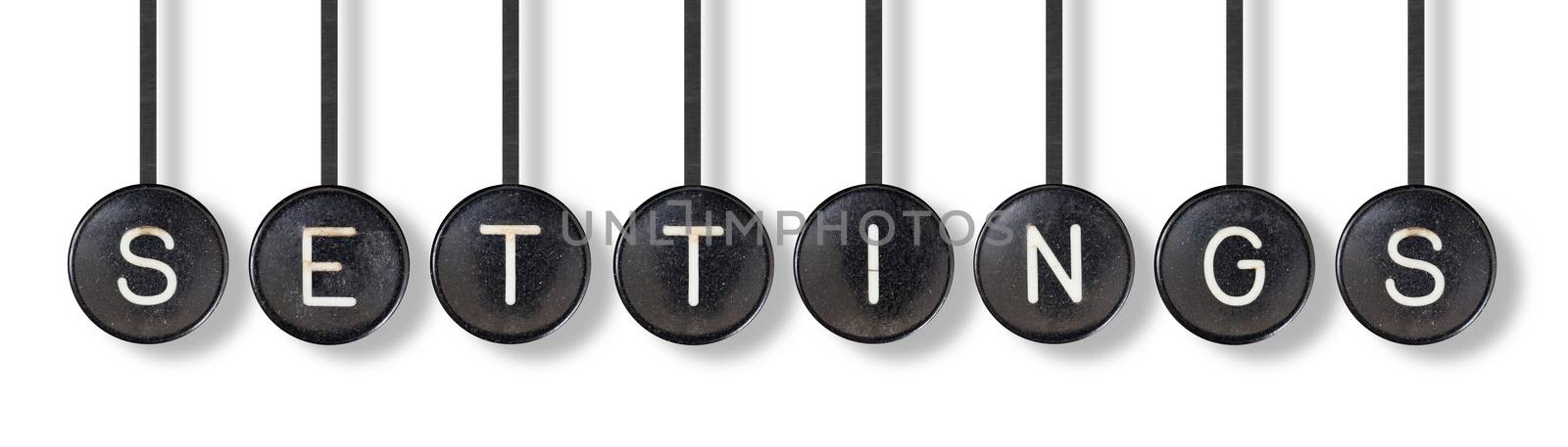 Typewriter buttons, isolated on white background - Settings