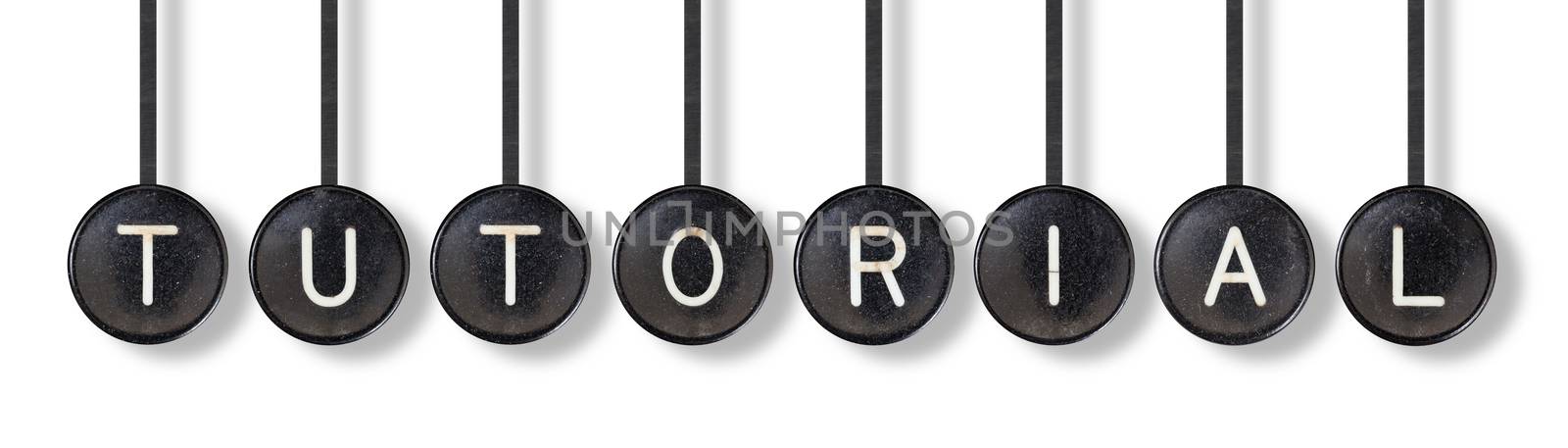 Typewriter buttons, isolated on white background - Tutorial