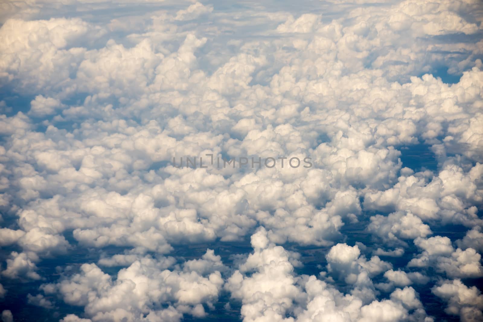 Cloudscape. Blue sky and white cloud. Sunny day. Cumulus cloud. by Yuri2012